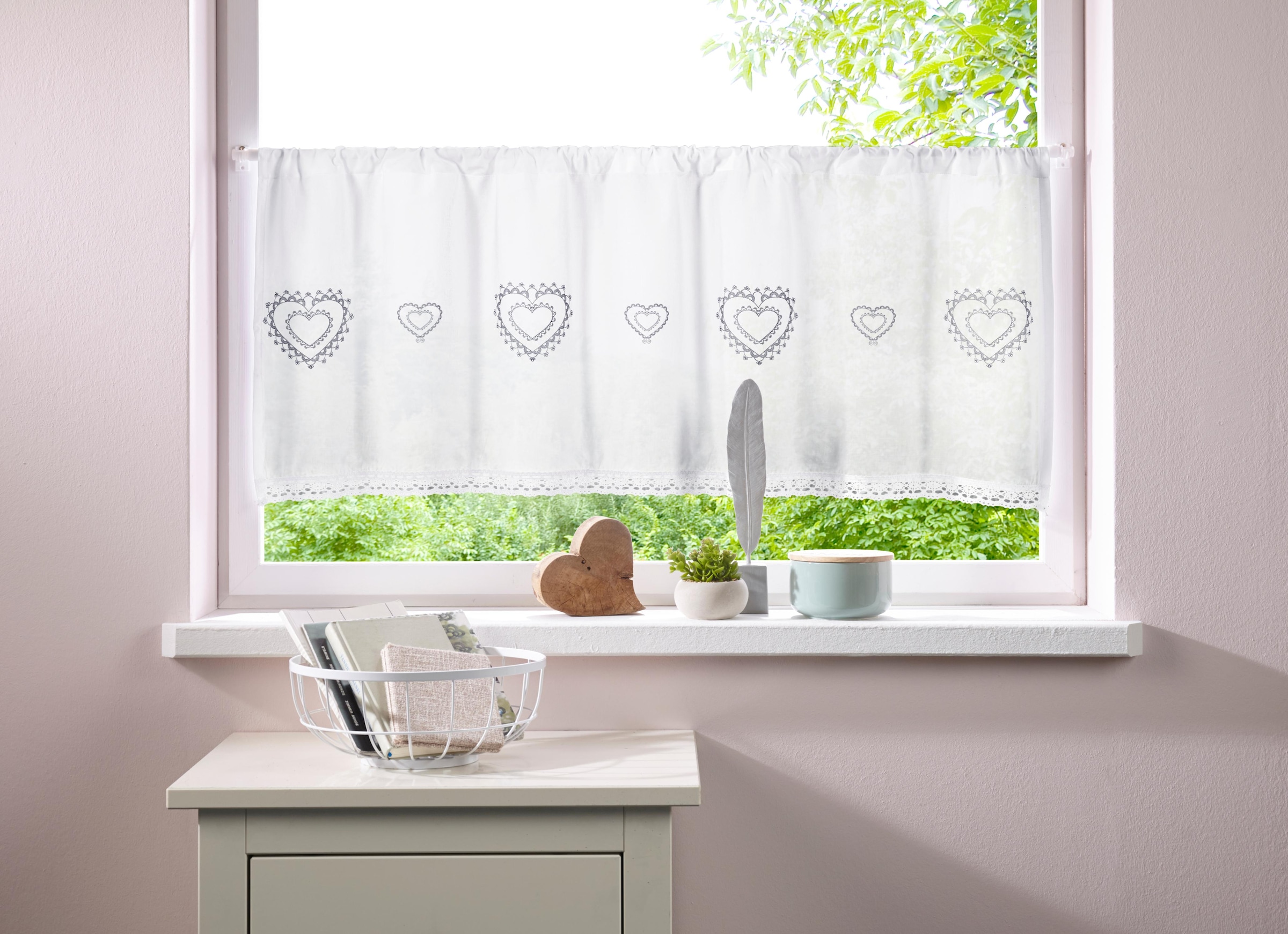 my home Scheibengardine »Louis«, (1 St.), halbtransparent, einseitig bedruckt