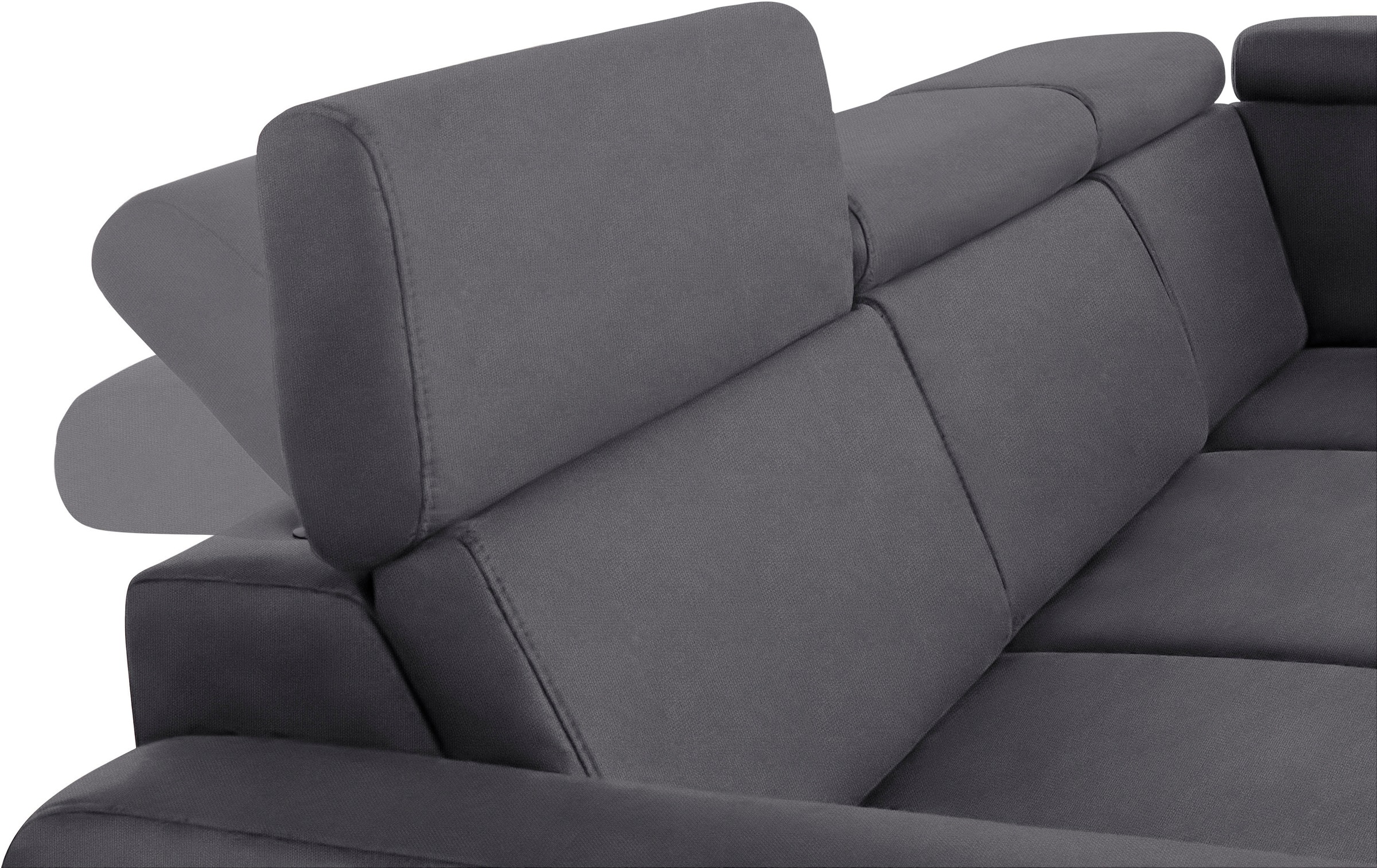 sit&more Ecksofa »Bologna L-Form«, Kopfteilverstellung, wahlweise mit Bettfunktion und Schubkasten