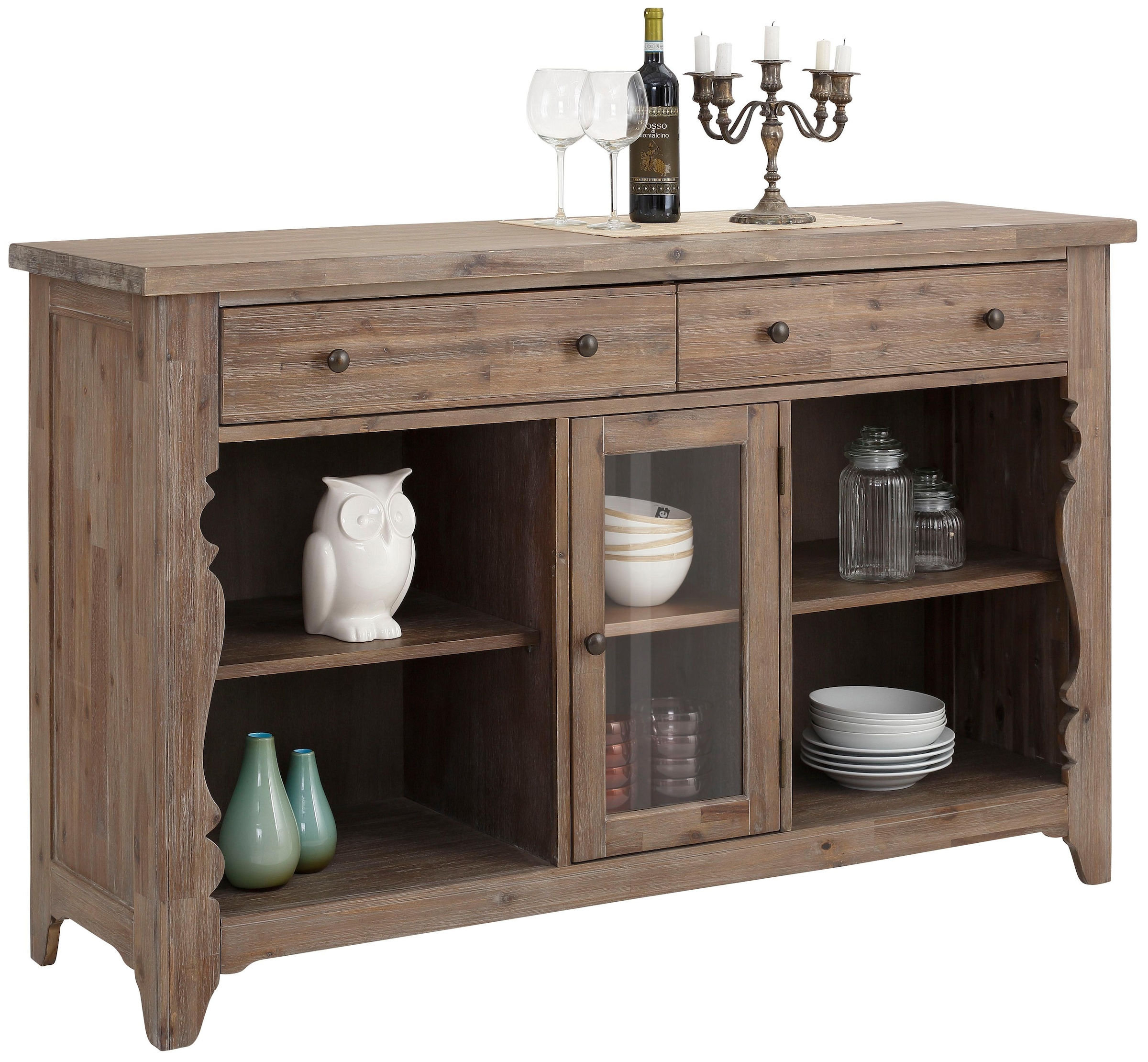 Home affaire Sideboard »Magnolia«, Kommode im rustikalem Flair, aus massivem Akazienholz