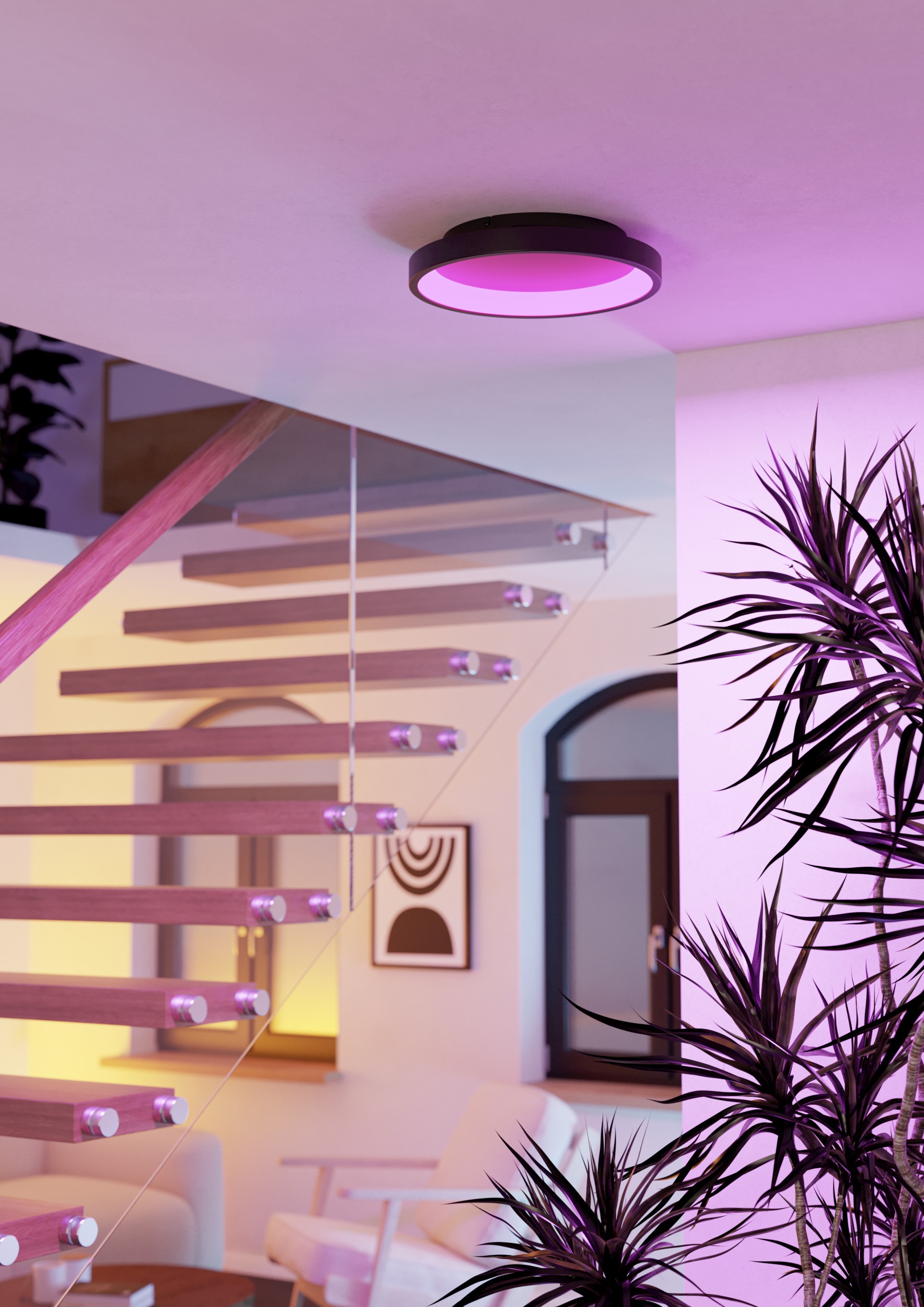 EGLO LED Deckenleuchte »LORETELLO-Z Deckenlampe - Stahl - LED - 19,6W - IP20« LED-Modul 1 Stk. Kaltweiß | Neutralweiß | RGB | Warmweiß Wohzimmerlampe, Esszimmerlampe, Flur, Schlafzimmer, H7,5 x Ø35 cm