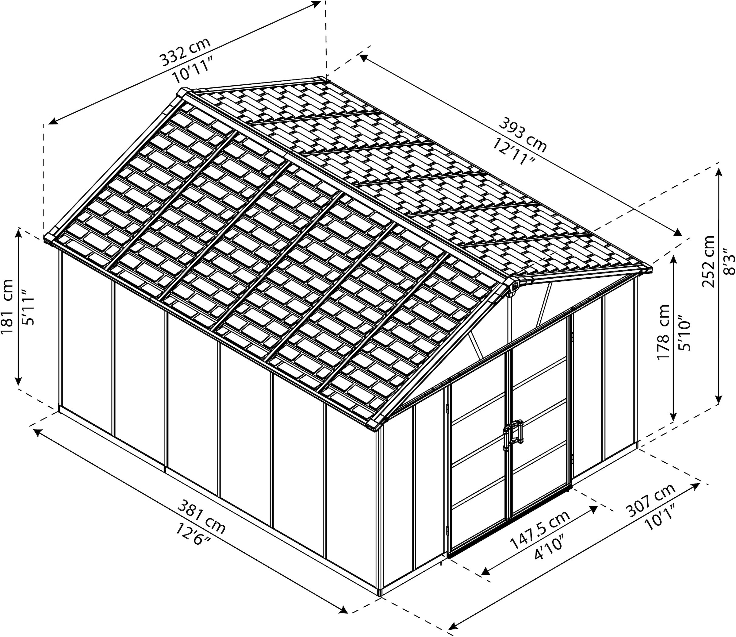 Palram - Canopia Gerätehaus »Yukon«, mit lebenslang widerstandsfähigen Wandpaneelen
