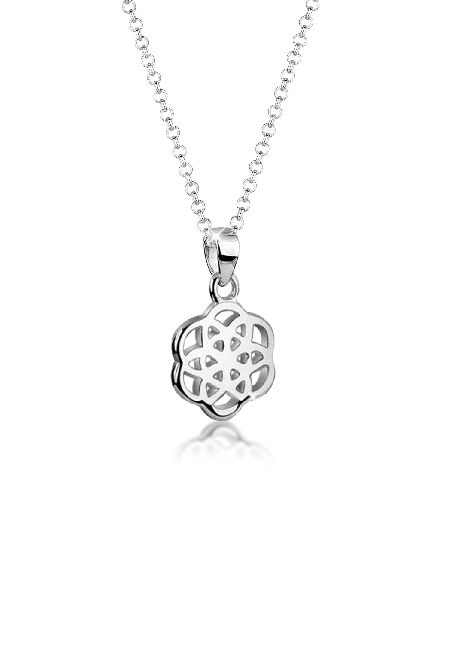 Kette mit Anhänger „Lebensblume Anhänger Ornament 925 Silber“ Silber 45