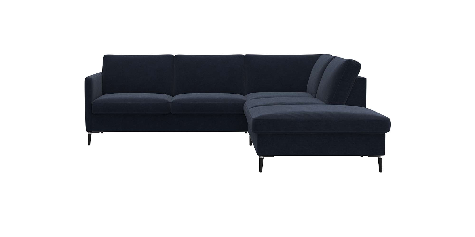 FLEXLUX Ecksofa »Fiore, L-Form«, schmale Armlehnen, Füße Alu/schwarz, B/T 2 günstig online kaufen
