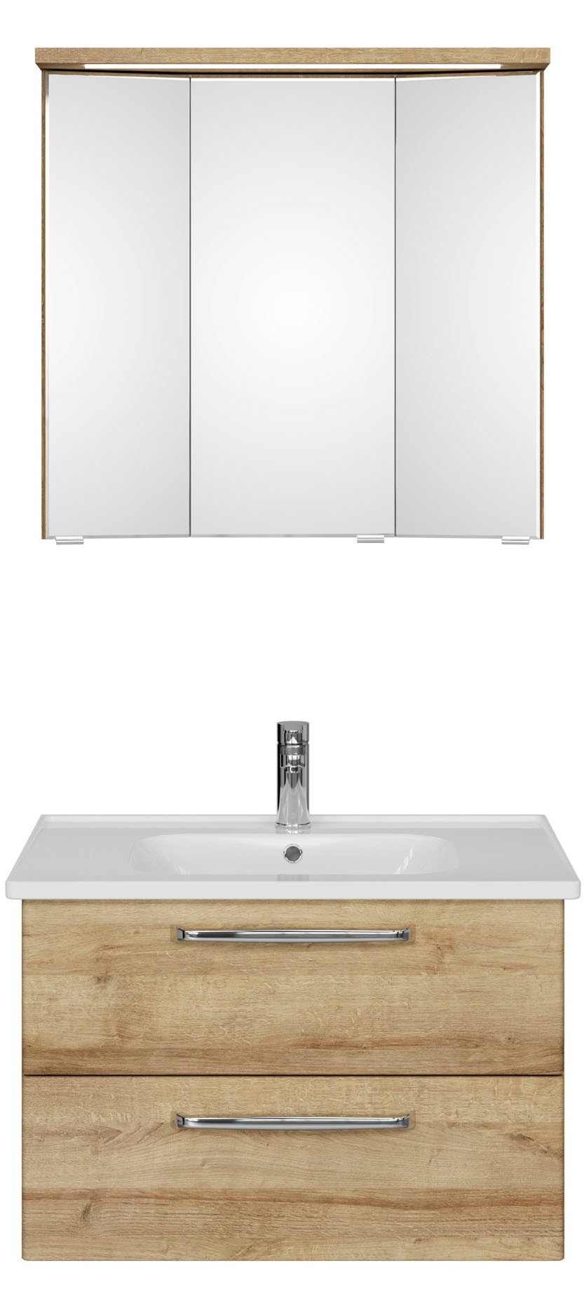 Saphir Badmöbel-Set »Trentino 2-teilig Keramik-Waschtisch mit LED-Spiegelsc günstig online kaufen