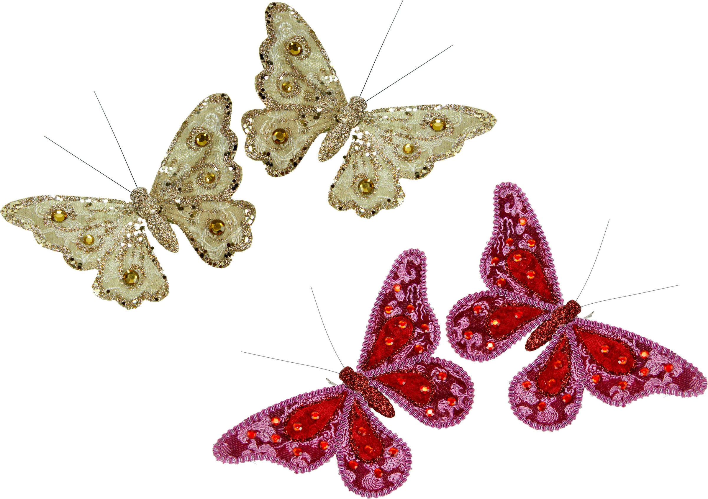 I.GE.A. Dekofigur »Deko-Schmetterling mit Clip«, Set) auf bestellen Rechnung (4er