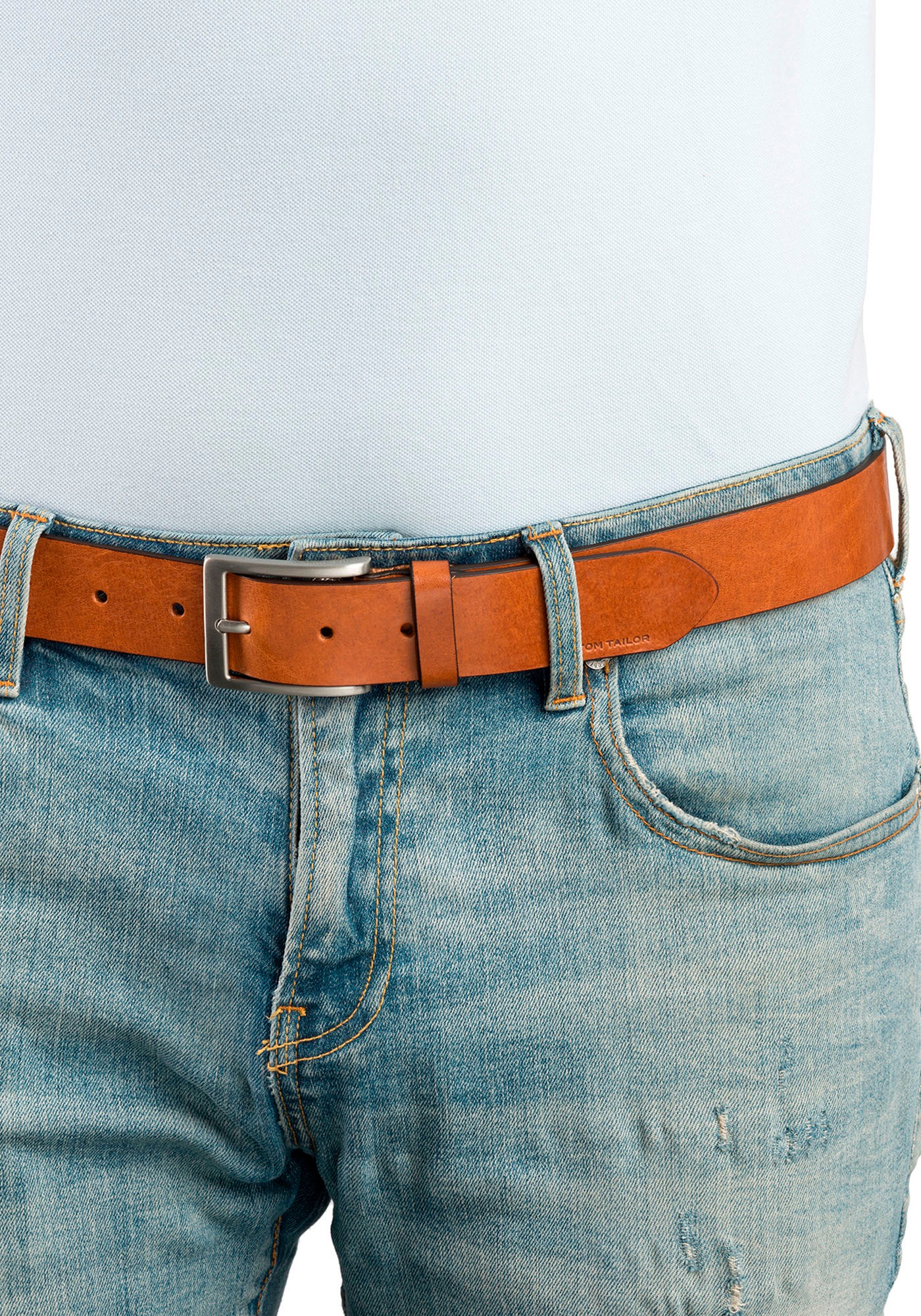 TOM TAILOR Ledergürtel »TTJADEN«, 3,5 cm breiter Herrengürtel, ideal zu Jeans bis Gr. 120