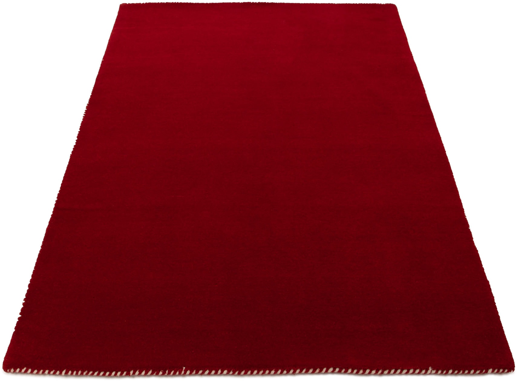 carpetfine Wollteppich »Gabbeh Lola Uni«, rechteckig, 14 mm Höhe, mit natürlichem Pflanzenmaterial von Hand gewebt, auch in Rund