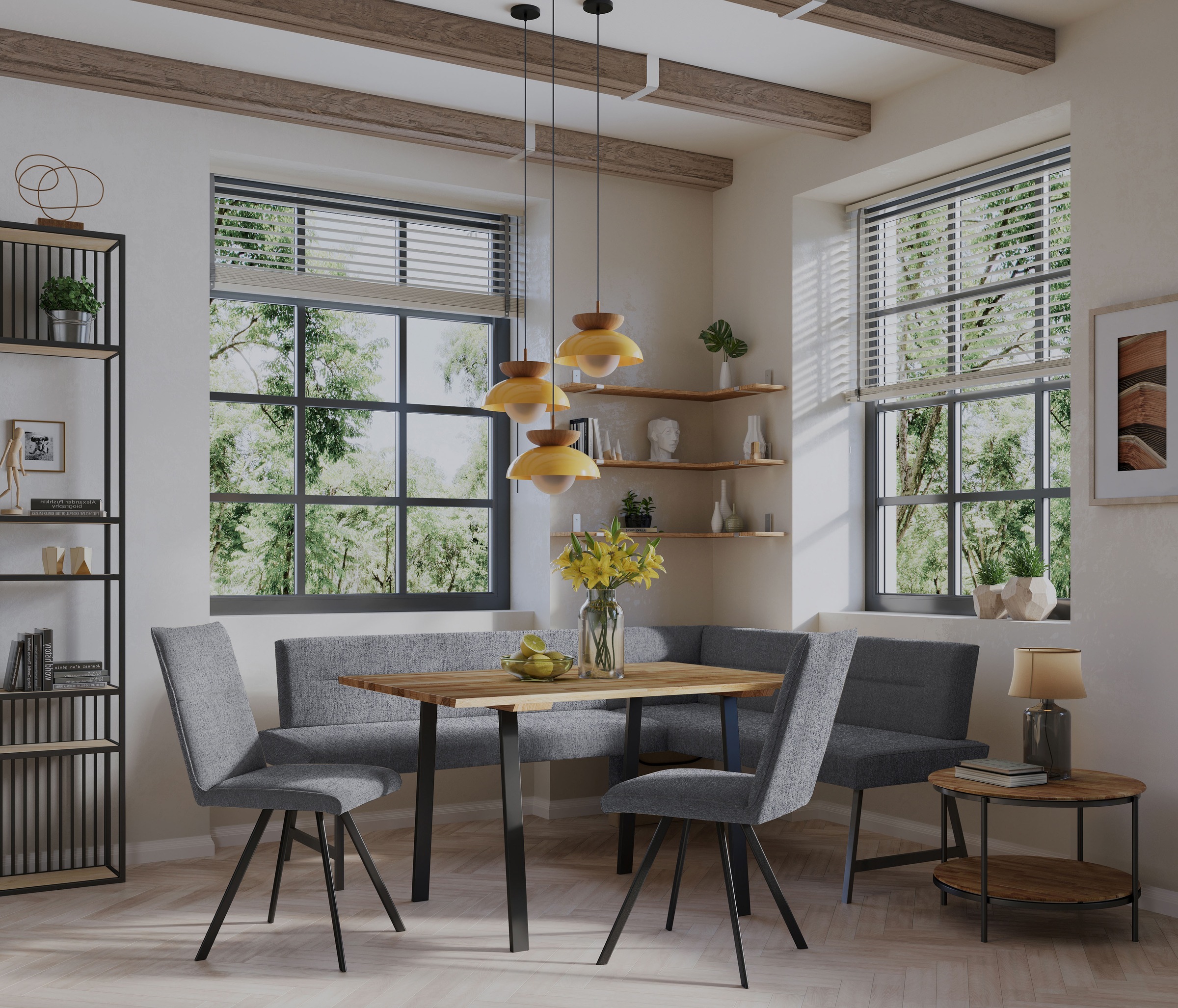 Home affaire Eckbankgruppe »Sava« Set, 4 Stk. tlg. Eckbank mit Wellenfederu günstig online kaufen