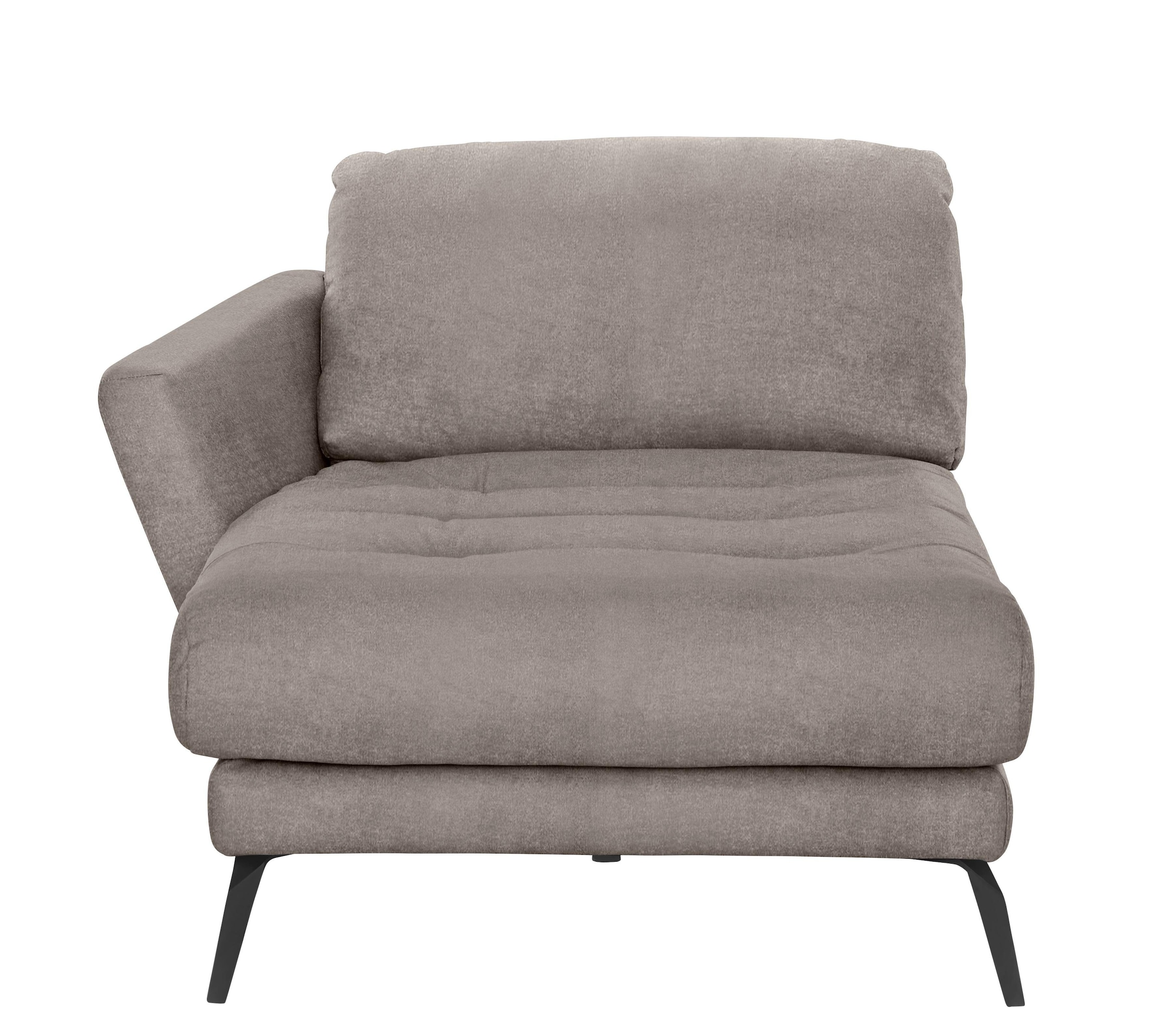 W.SCHILLIG Chaiselongue »softy«, mit dekorativer Heftung im Sitz, Füße schwarz pulverbeschichtet