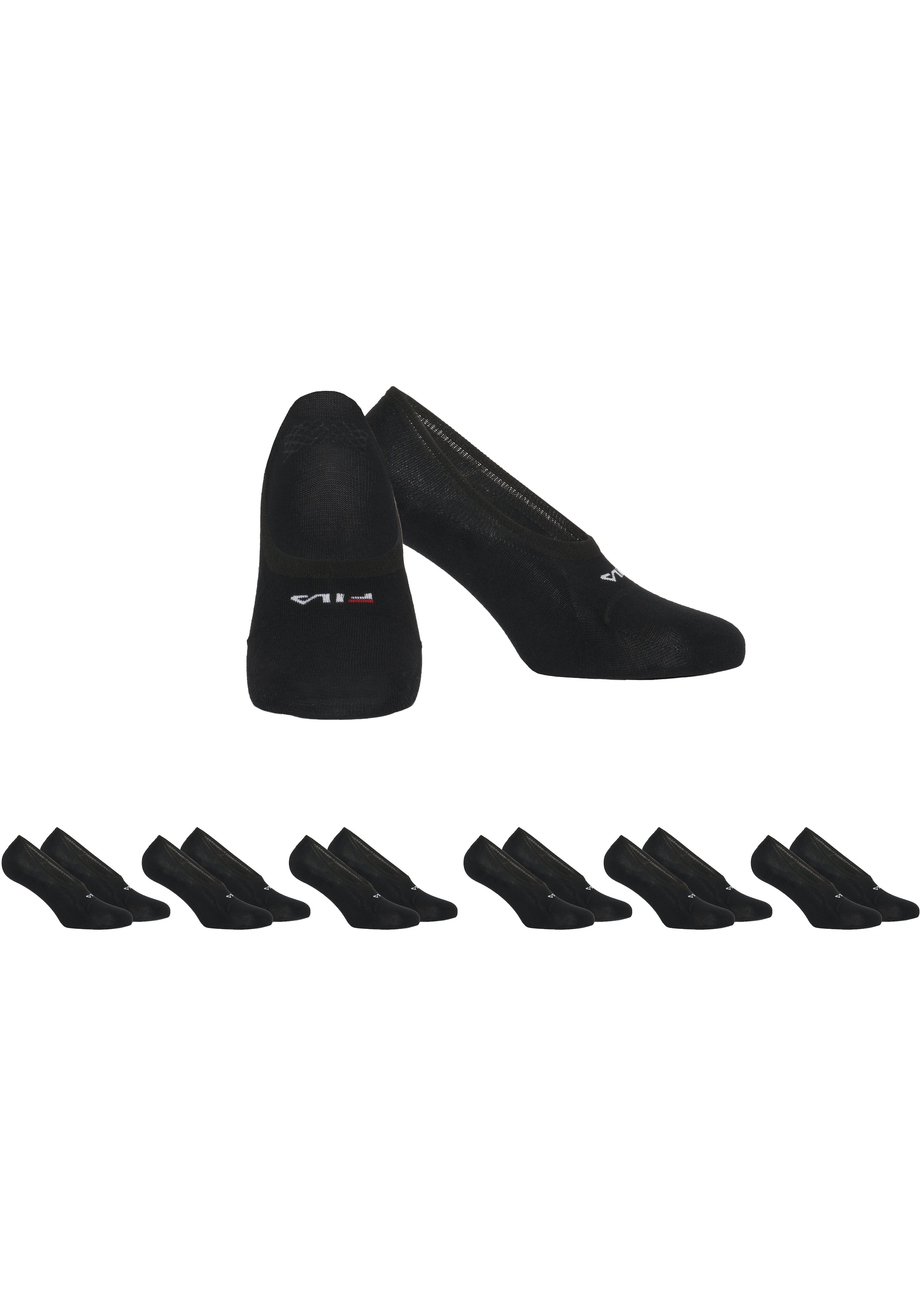 Fila Füßlinge »UNISEX GHOST SOCKS SILICONE HEEL INSIDE«, (6 Paar), mit Logo-Schriftzug