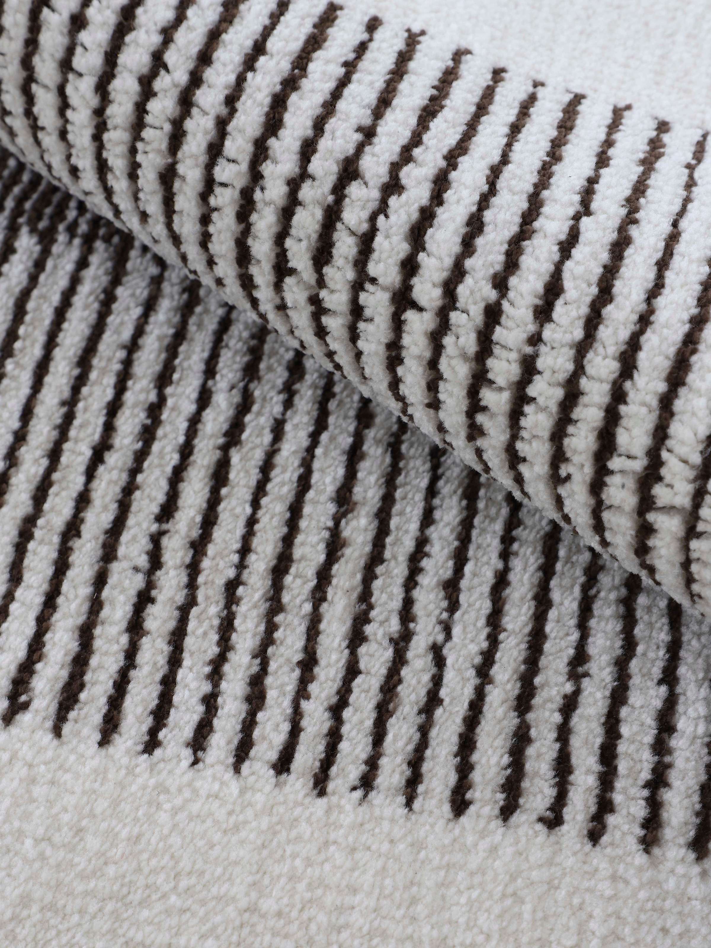carpetfine Teppich »Holly 7«, rechteckig, 12 mm Höhe, geometrisches Design, gestreift, Hoch Tief Struktur