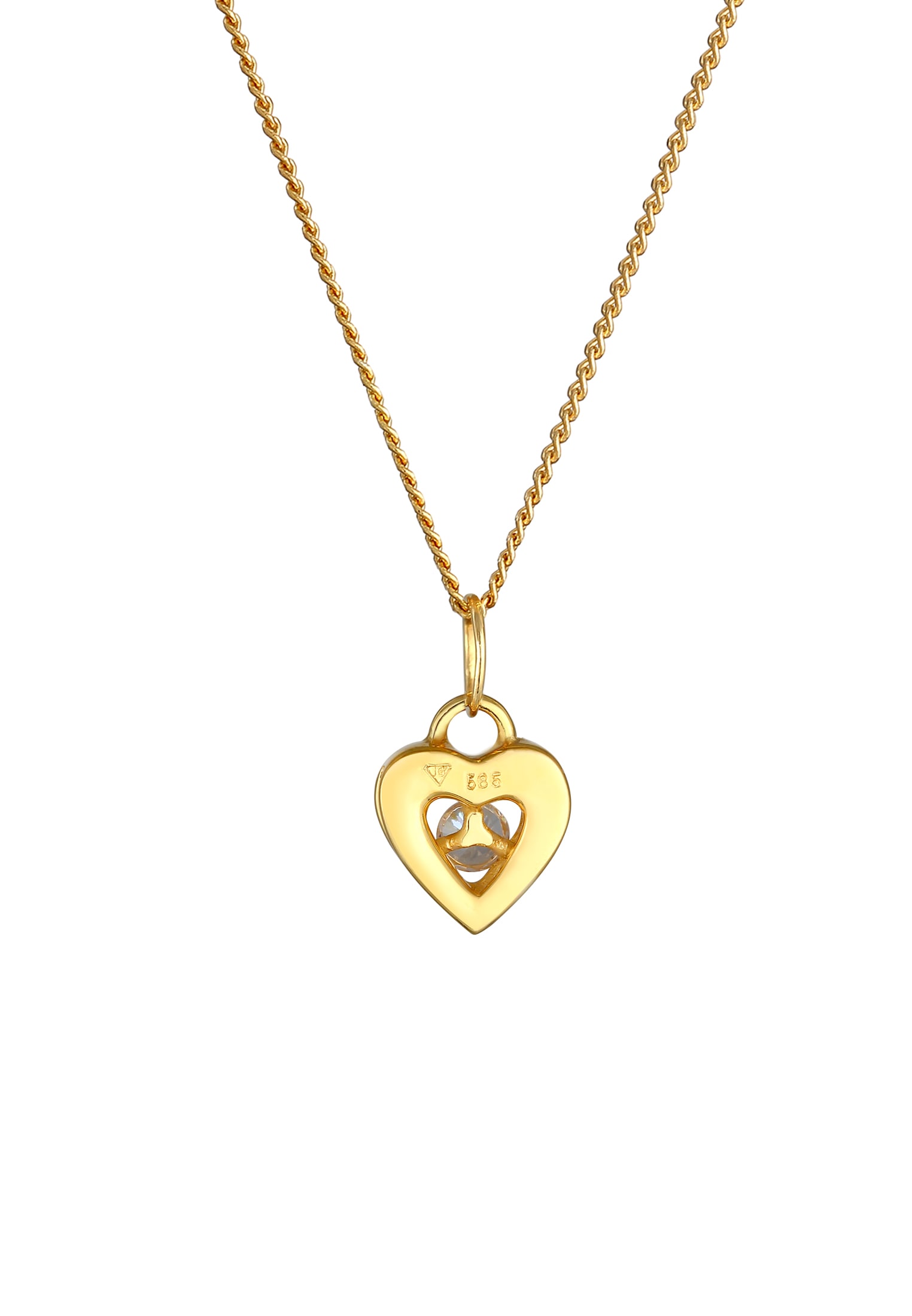 Elli Premium Collierkettchen »Herz Liebe Zirkonia 585 Charmant Gelbgold« im  Online-Shop kaufen