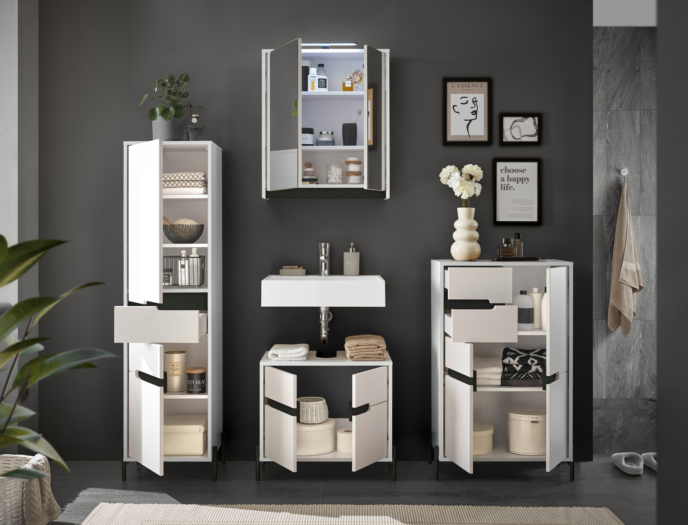 BASIC by Balculina Badezimmerspiegelschrank »Avanto B/H/T 60x70x20 cm« 1 Stk. tlg.