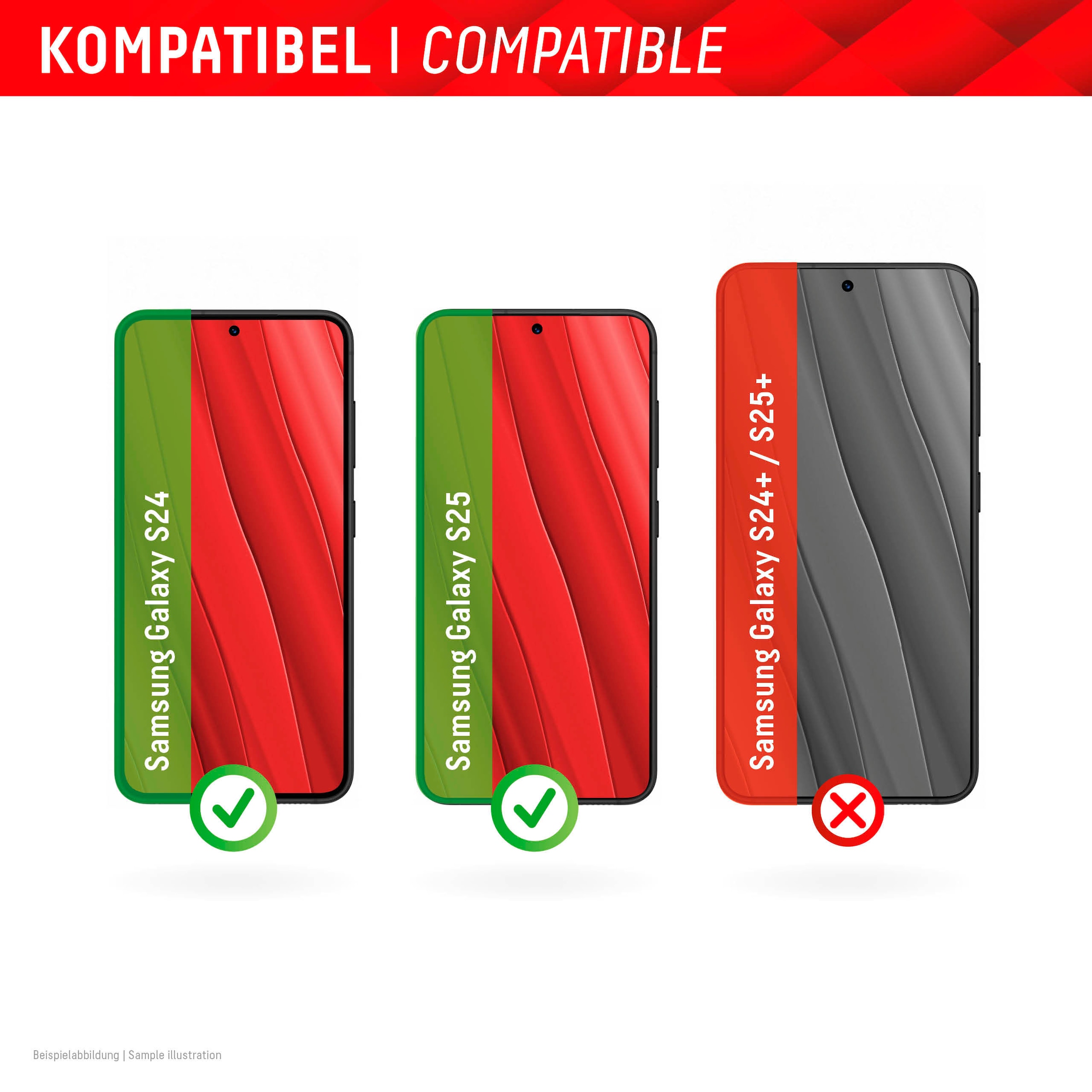 Displex Displayschutzglas »Smart Glass«, für Samsung Galaxy S24-Samsung Galaxy S25, Displayschutzfolie Displayschutz kratzer-resistent 9H unzerbrechlich