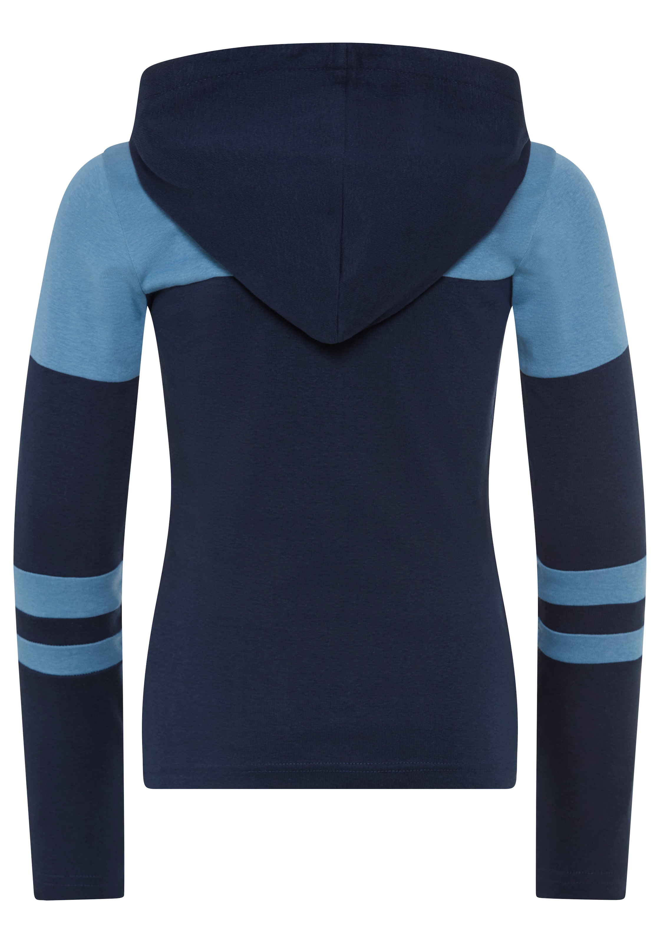 KangaROOS Langarmshirt »Kapuzenshirt in colorblocking Design« eng anliegende Passform, langärmlig, mit Kapuze, Logo-Stickerei