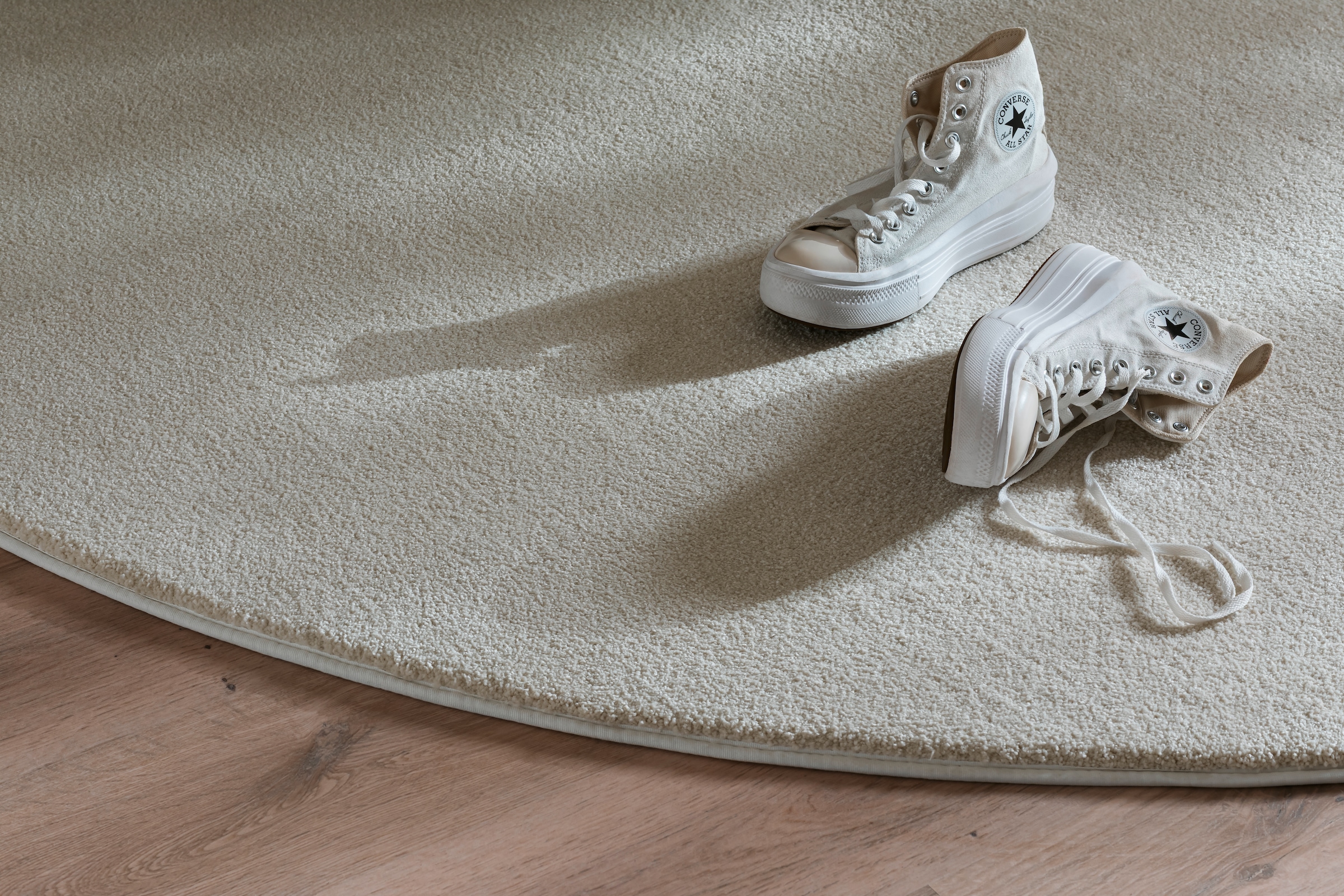 SCHÖNER WOHNEN-Kollektion Teppich »Pure 190« rund 21 mm Höhe Wohnzimmer, Schlafzimmer, uni, leichter Glanz, robuster Kurzflor