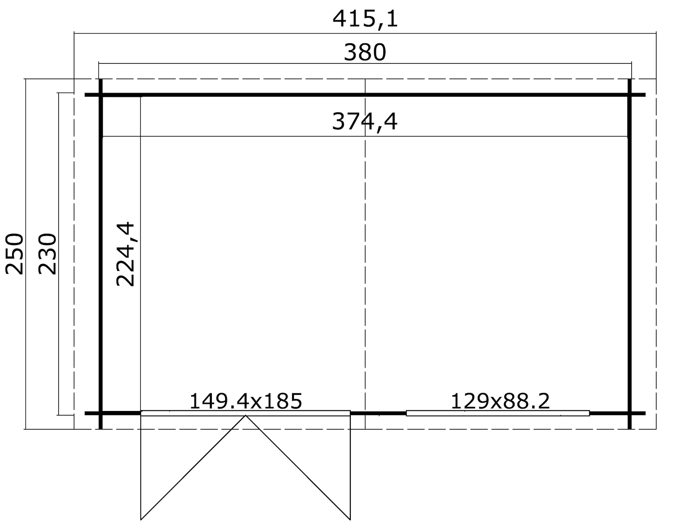 Nordic Holz Gartenhaus »Axel 230«, (Doppelfenster und Doppeltür)