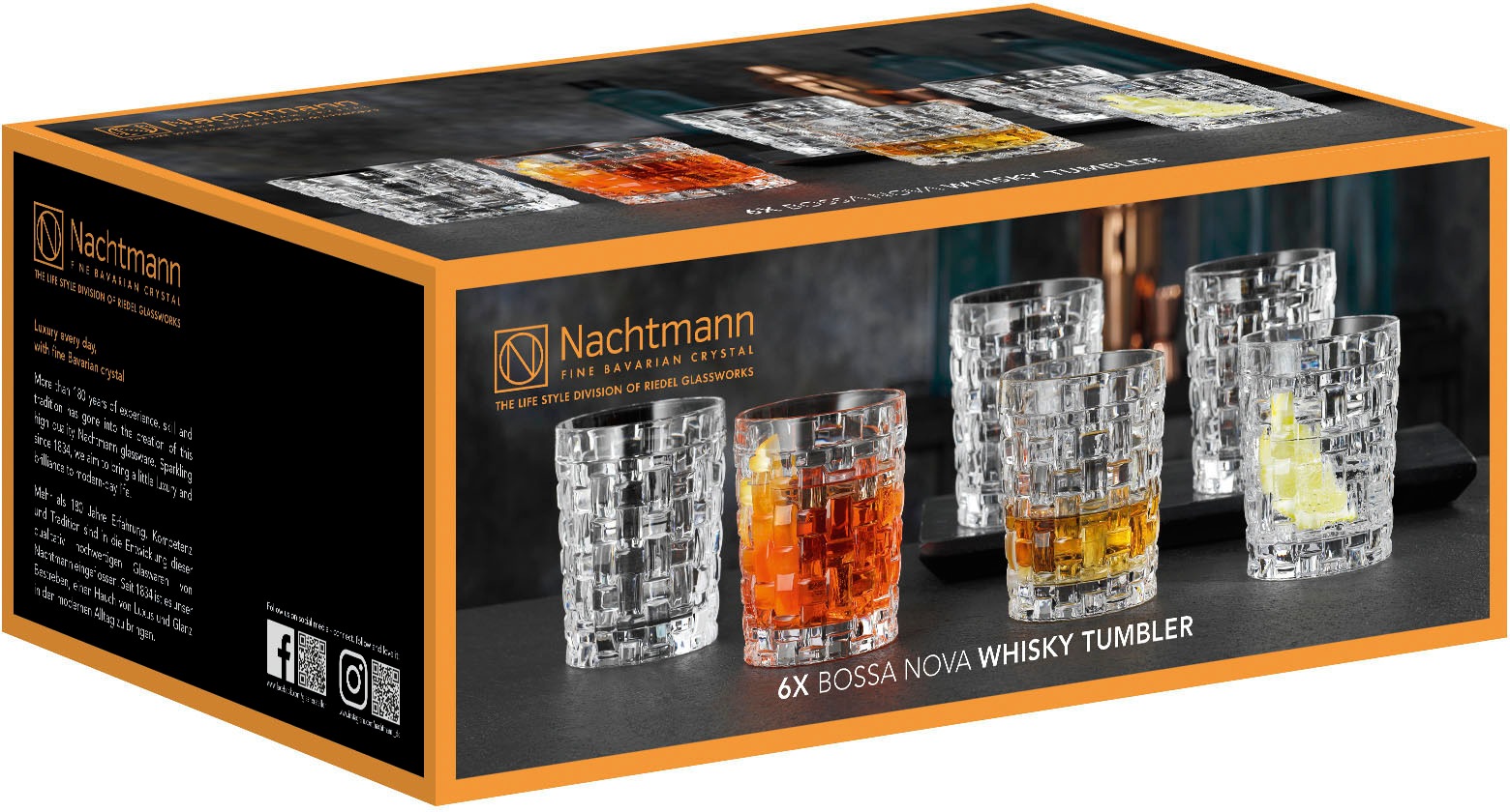 Nachtmann Whiskyglas »Bossa Nova«, (Set, 6 tlg.), Made in Germany, 330 ml, 6-teilig