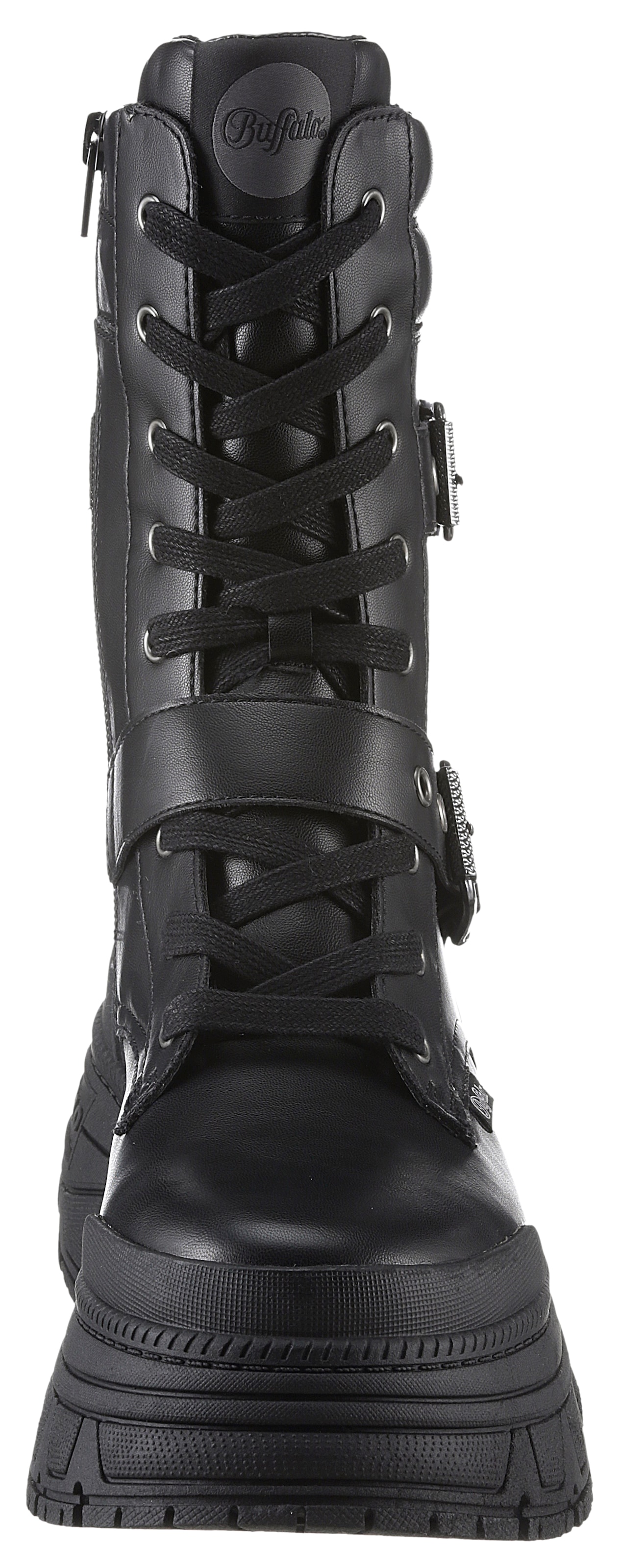 Buffalo Bikerboots »FUSION LACE UP BIKER«, Schnürboots, Stiefelette, mit chunky-Laufsohle