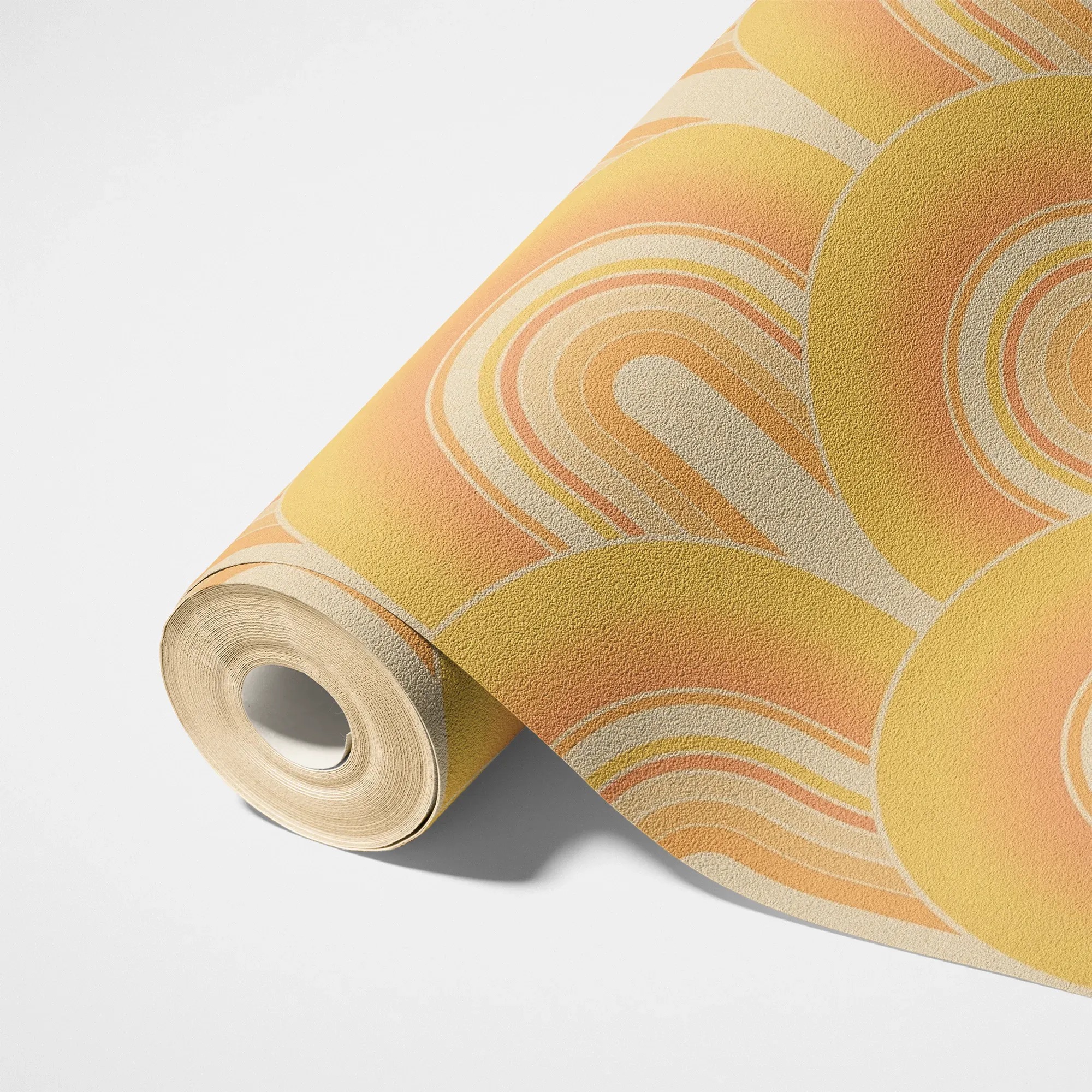 A.S. Création Vliestapete »Retro-Grafik« Retro leicht strukturiert Vliestapete Retro Art-Déco 3D-Grafik, Creme, Gelb und Orange
