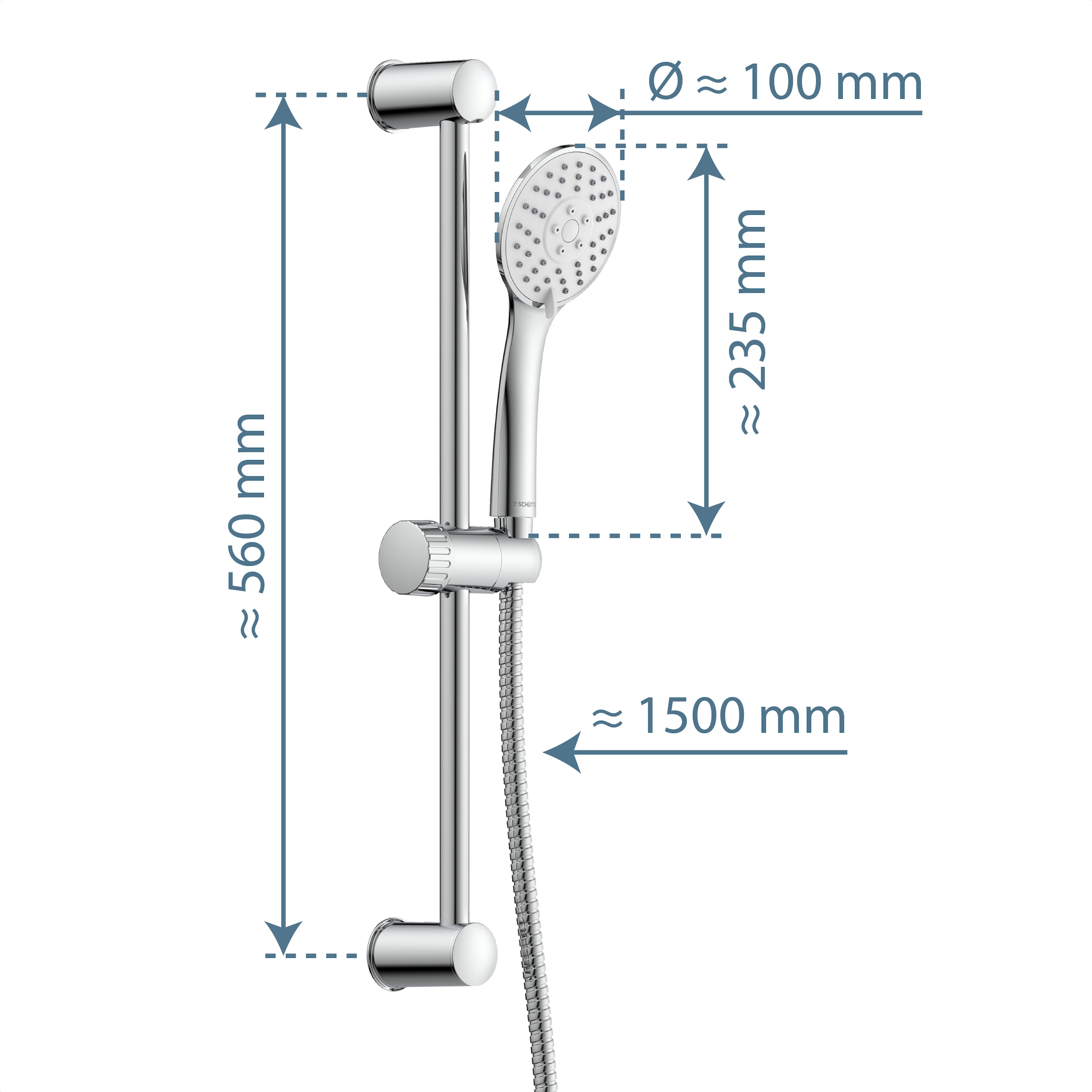 Schütte Brausegarnitur »Napoli« Set,  Regendusche mit Schlauch und Halterung, Duschkopf mit 3 Strahlarten