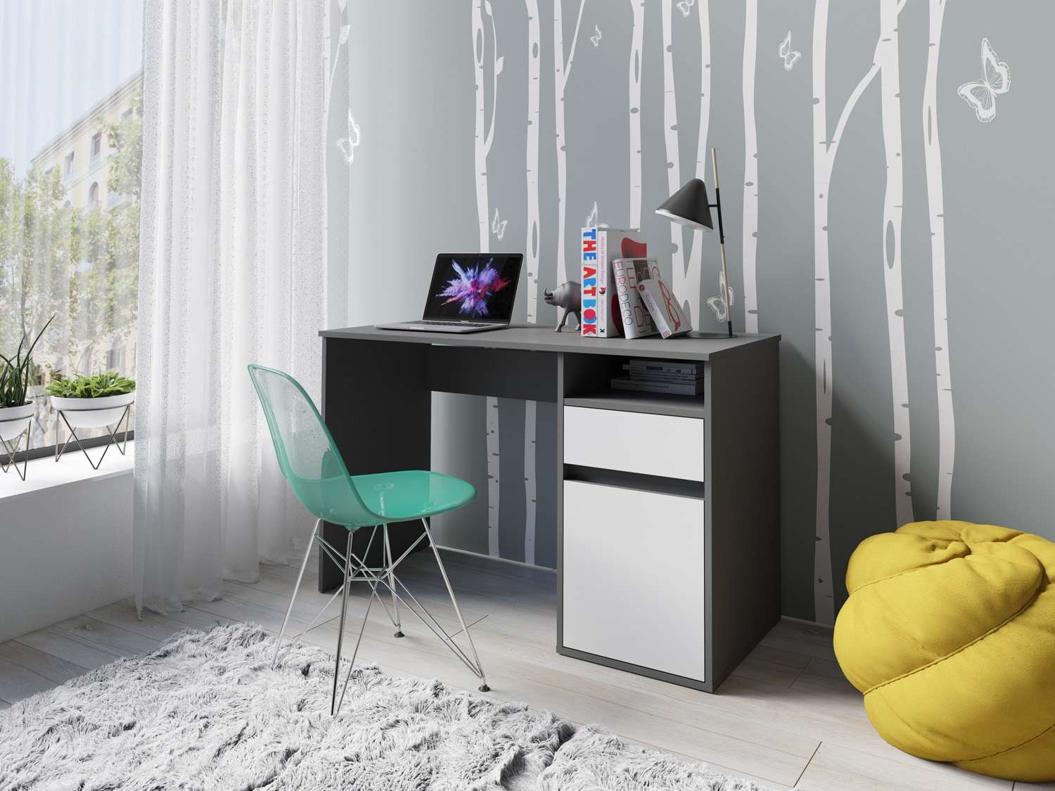 Home affaire Schreibtisch "Tinsley" mit Schublade, und Tür, Breite 120 x53 günstig online kaufen