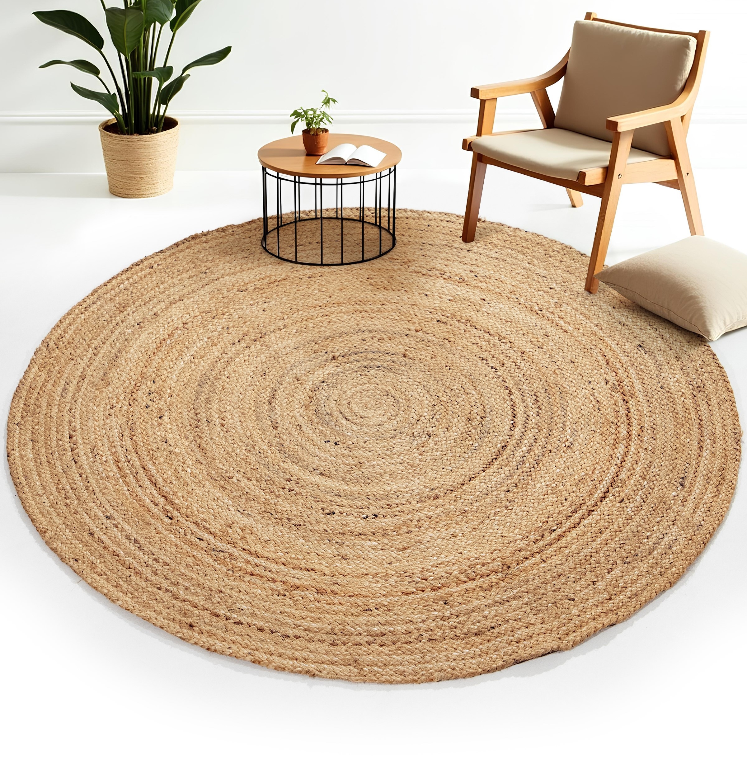 carpetfine Teppich »Nele Juteteppich Naturfaser«, rund, 6 mm Höhe, geflocht günstig online kaufen