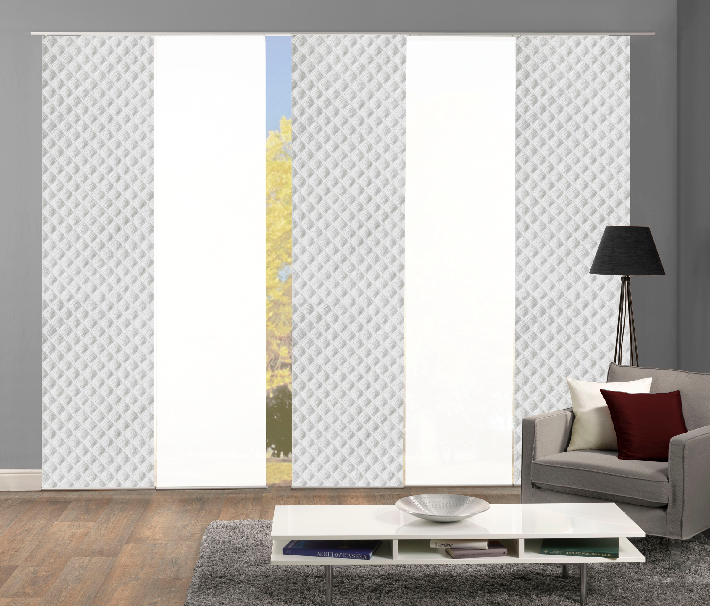 HOME WOHNIDEEN Schiebegardine »MARPENT 5er SET« Paneelwagen 5 Stk. tlg. Sch günstig online kaufen