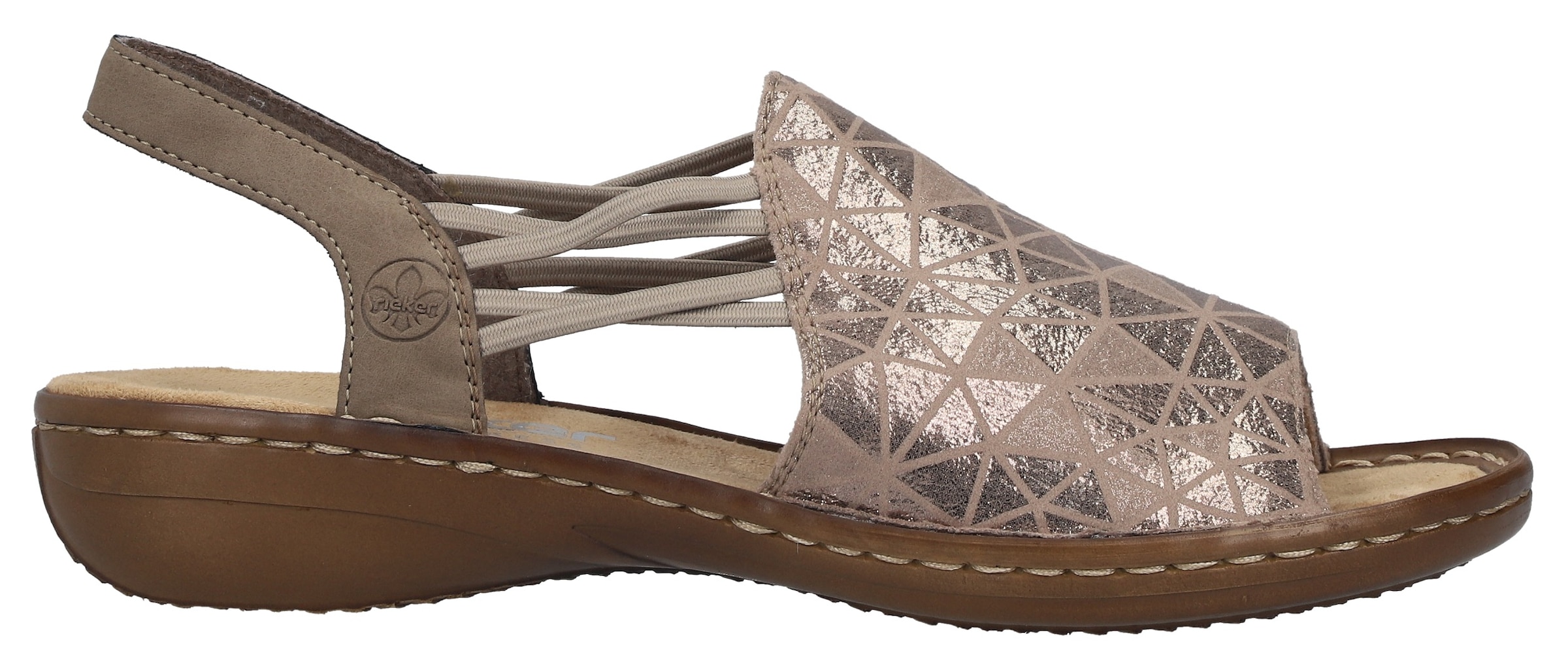 Rieker Sandale  Sommerschuh, Sandalette, Keilabsatz, mit Gummizugbändern