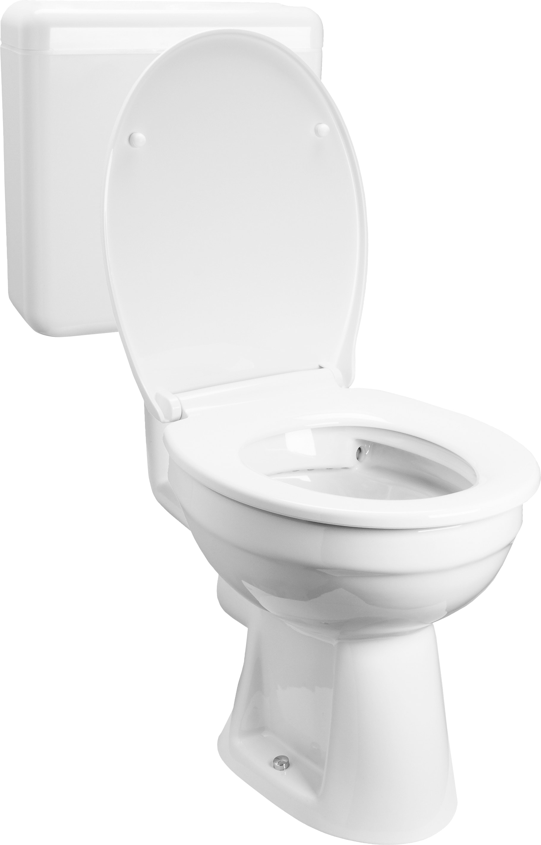 CORNAT Tiefspül-WC, (Komplett-Set), inkl. WC, WC-Sitz, Spülkasten, Höhe: 85-90