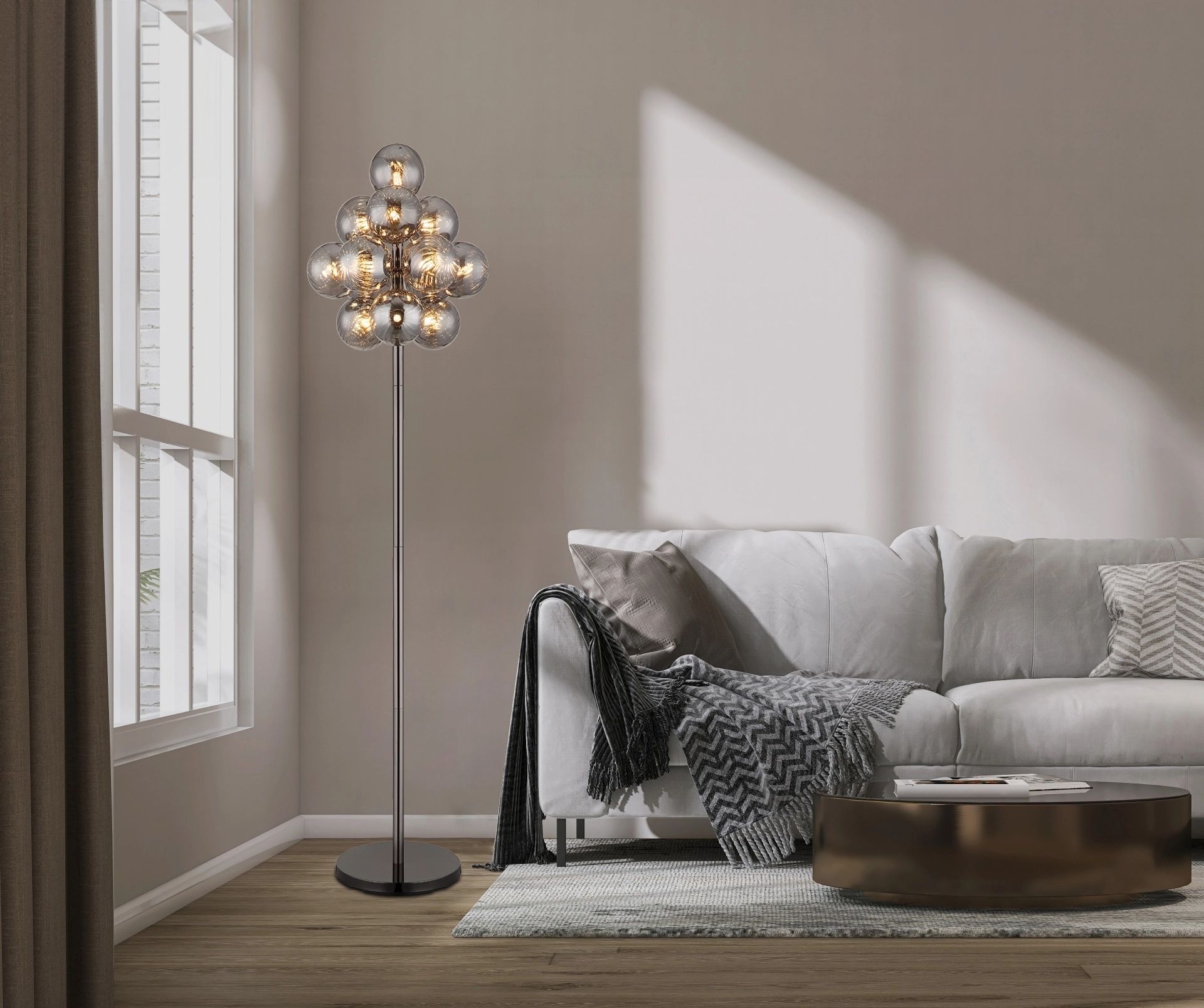 GLOBO LIGHTING LED Stehlampe »CONOR«, 13 flammig, Leuchtmittel G9 | ohne Leuchtmittel, Glaskugeln