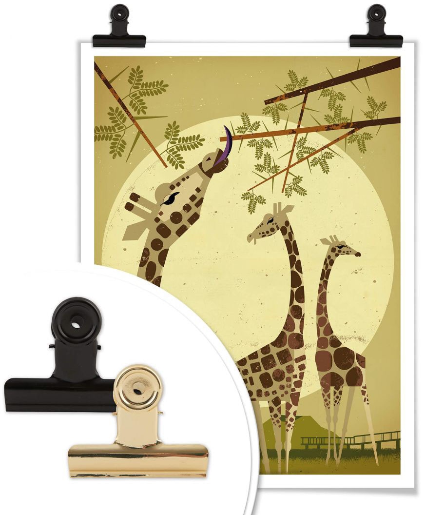 Wall-Art Poster »Giraffes«, Tiere, (1 St.), Poster ohne Bilderrahmen