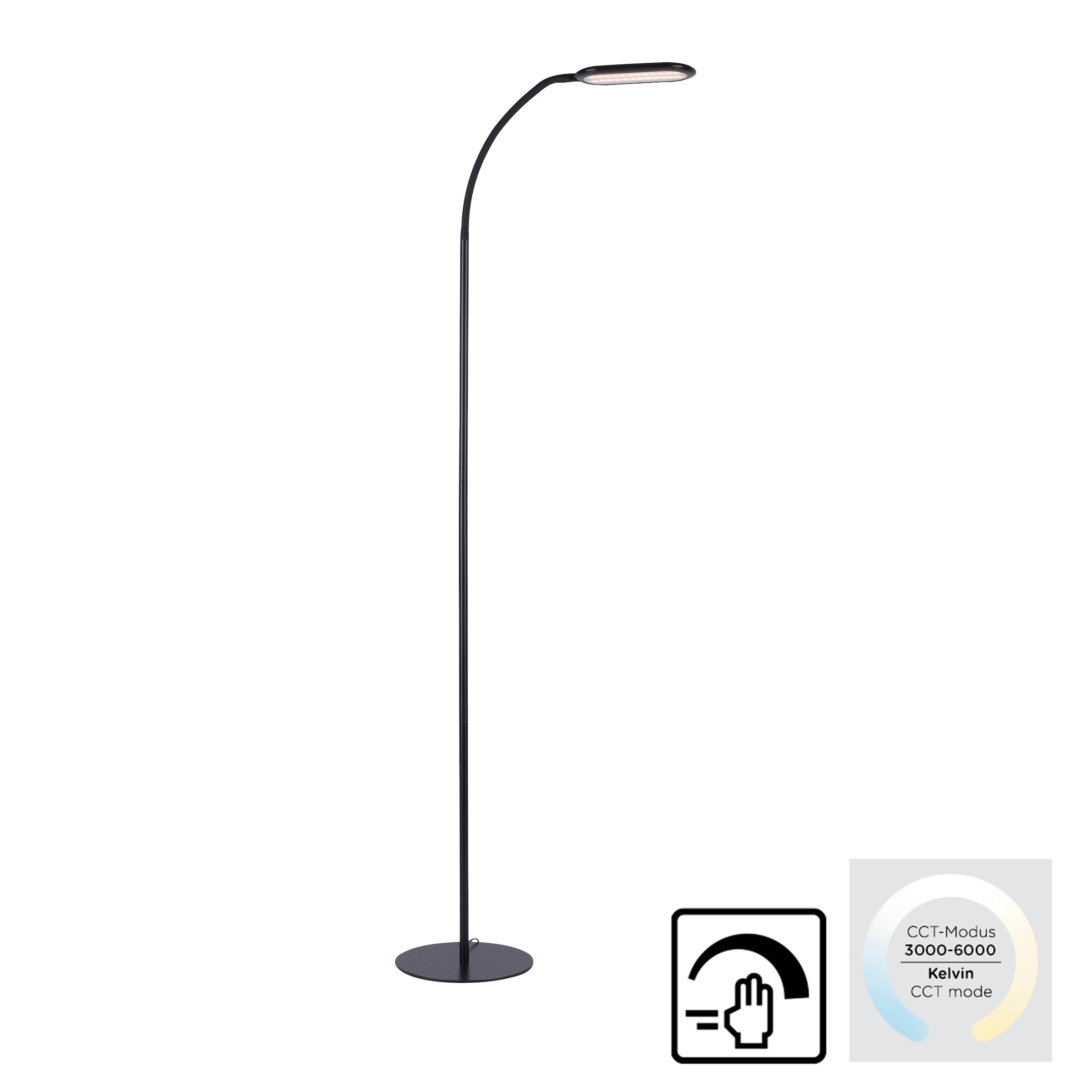 JUST LIGHT Stehlampe »KELLY«, 1 flammig, Leuchtmittel LED-Board | LED fest integriert, LED, CCT - tunable white, dimmbar über Touchdimmer