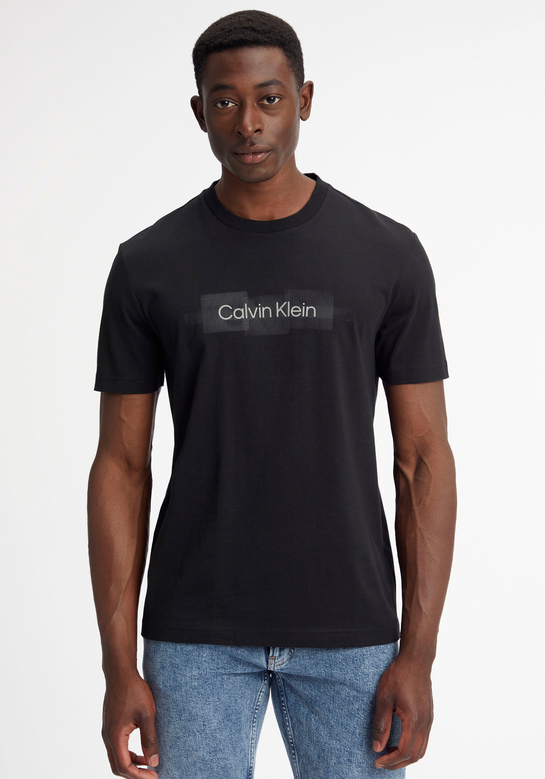 online kaufen Klein Baumwolle T-SHIRT«, STRIPED T-Shirt Calvin LOGO aus reiner »BOX
