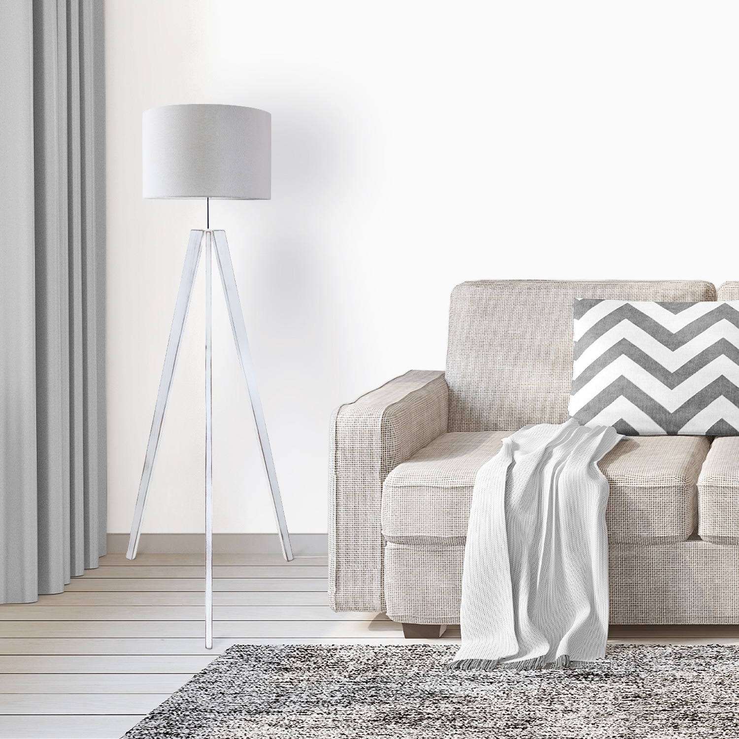 Paco Home Stehlampe »Canvas uni Color«, 1 flammig, Leuchtmittel E27   ohne günstig online kaufen