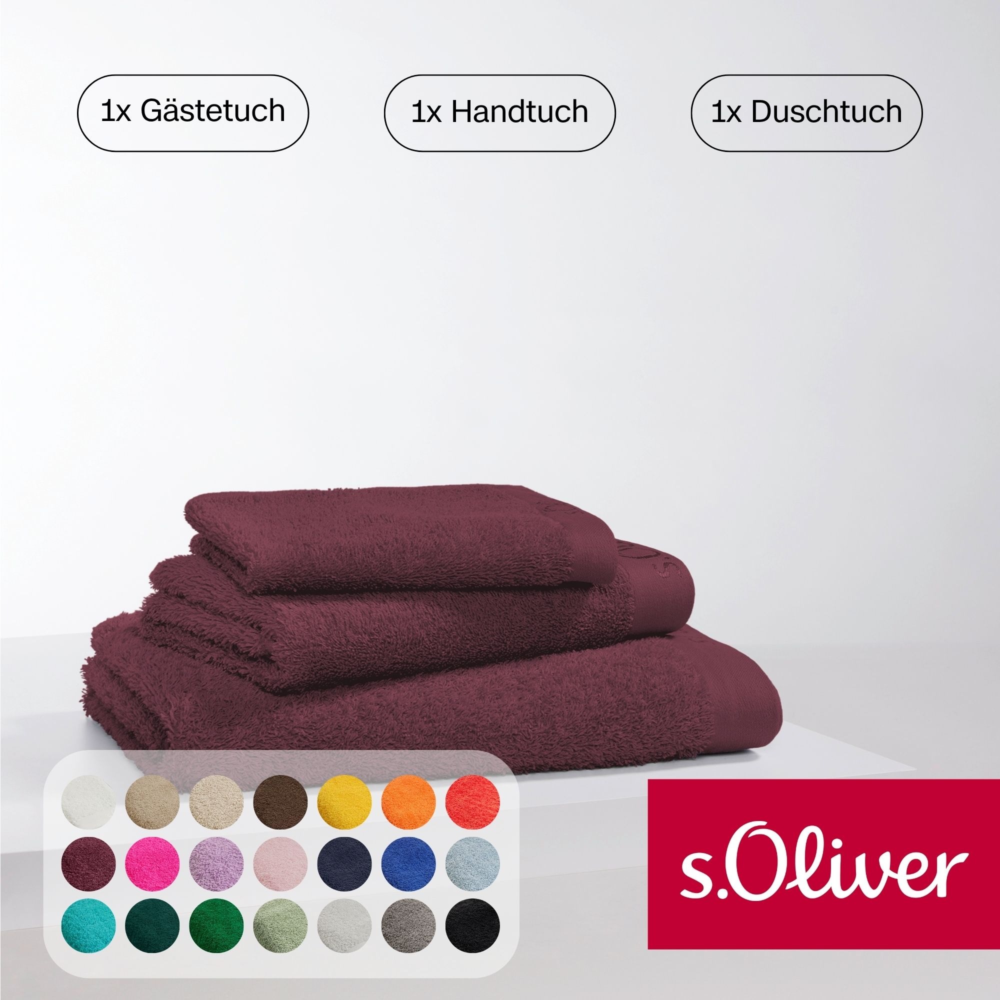 s.Oliver Handtuch Set »s.Oliver, Premium Qualität, 600 gr/m²,«, (Set, 3 St. günstig online kaufen