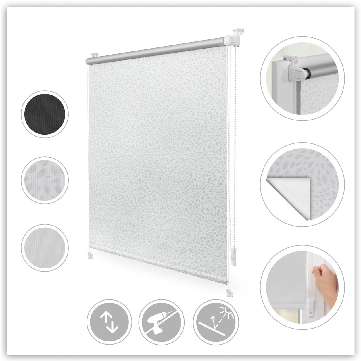 LICHTBLICK ORIGINAL Seitenzugrollo »Verdunkelungsrollo Thermo-Rollo Klemmfi günstig online kaufen