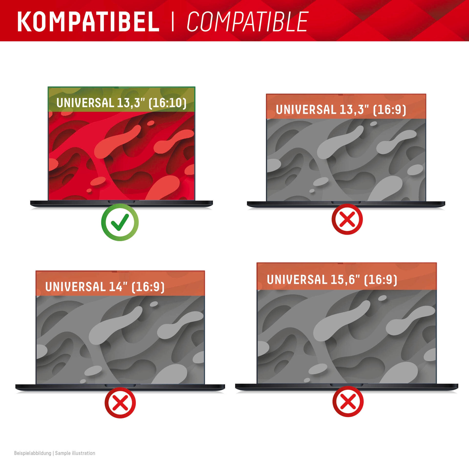 Displex Displayschutzfolie »Privacy Safe« universal, 16:10, Blickschutzfolie, Schutzfolie, Bildschirmschutz