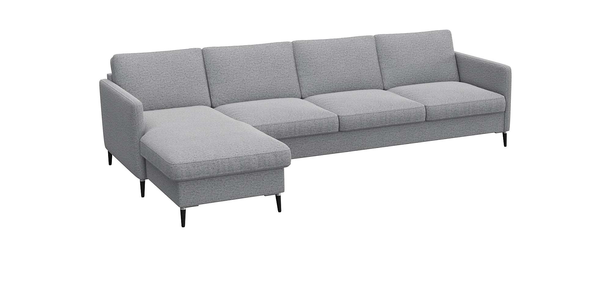 FLEXLUX Ecksofa »Fiore, L-Form«, schmale Armlehnen, Kaltschaum, Füße Alu+sc günstig online kaufen