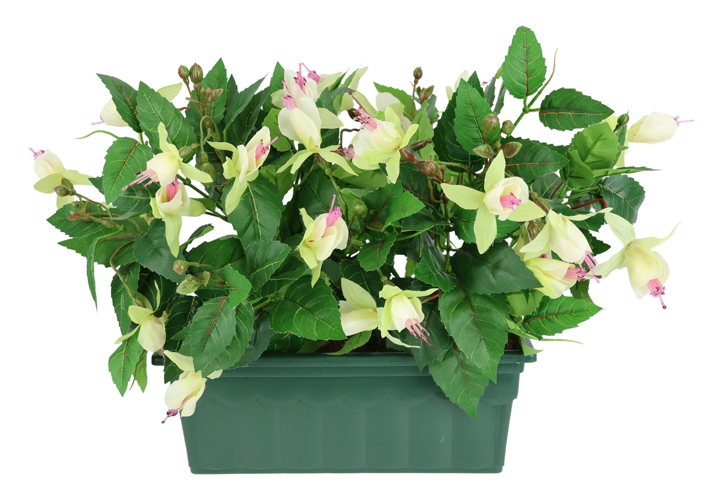 I.GE.A. Kunstblume »Fuchsien im Kasten 29cm Künstliche Zierpflanze Kunstpflanze« Zimmerpflanze Blüten Blumen Seidenblumen Unechte Deko Topfpflanze