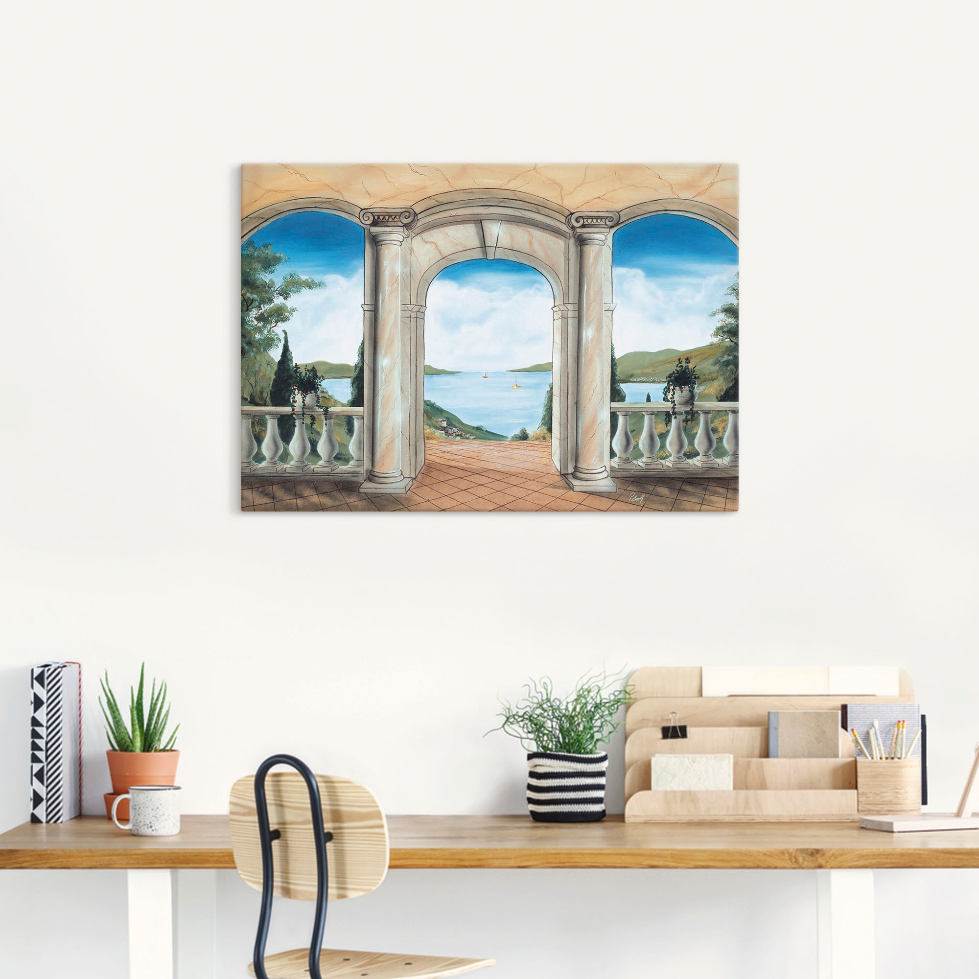 Artland Wandbild »griechische Terrasse« Europa 1 Stk. tlg. als Leinwandbild günstig online kaufen