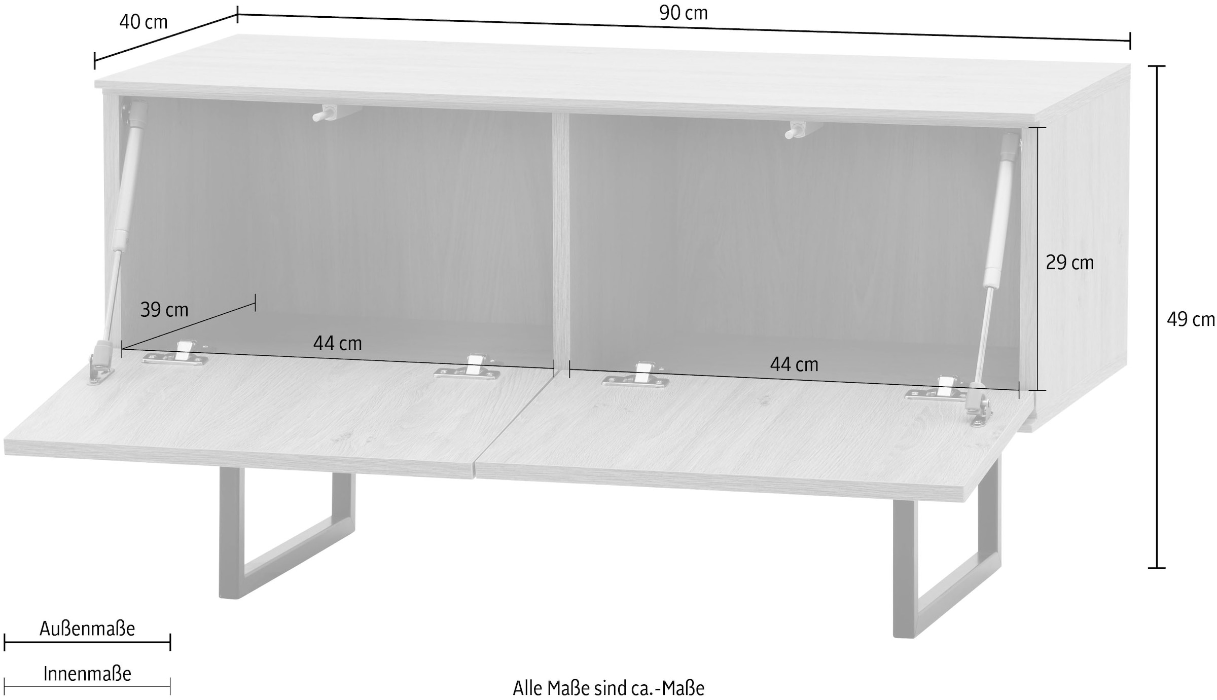 Home affaire Schuhbank »Lund, Garderobenbank mit Klappen, moderne Sitzbank« viel Stauraum, Platz für ca. 6 Paar Schuhe, 90 cm breit