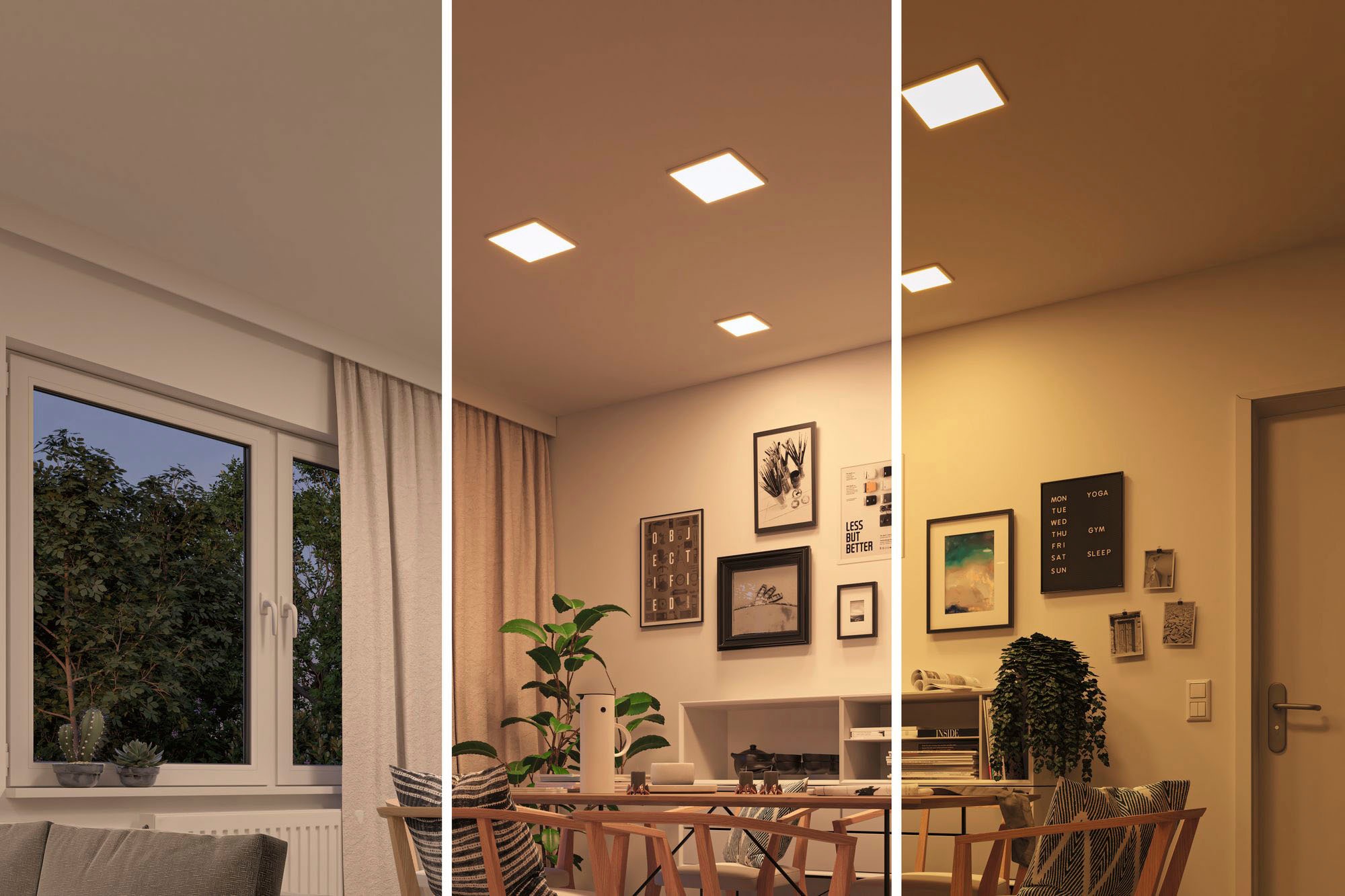 Paulmann LED Bad-Einbauleuchte »Areo«, Schutzart IP44 spritzwassergeschützt, Warmdimmfunktion, Gr. 23 x 23 cm