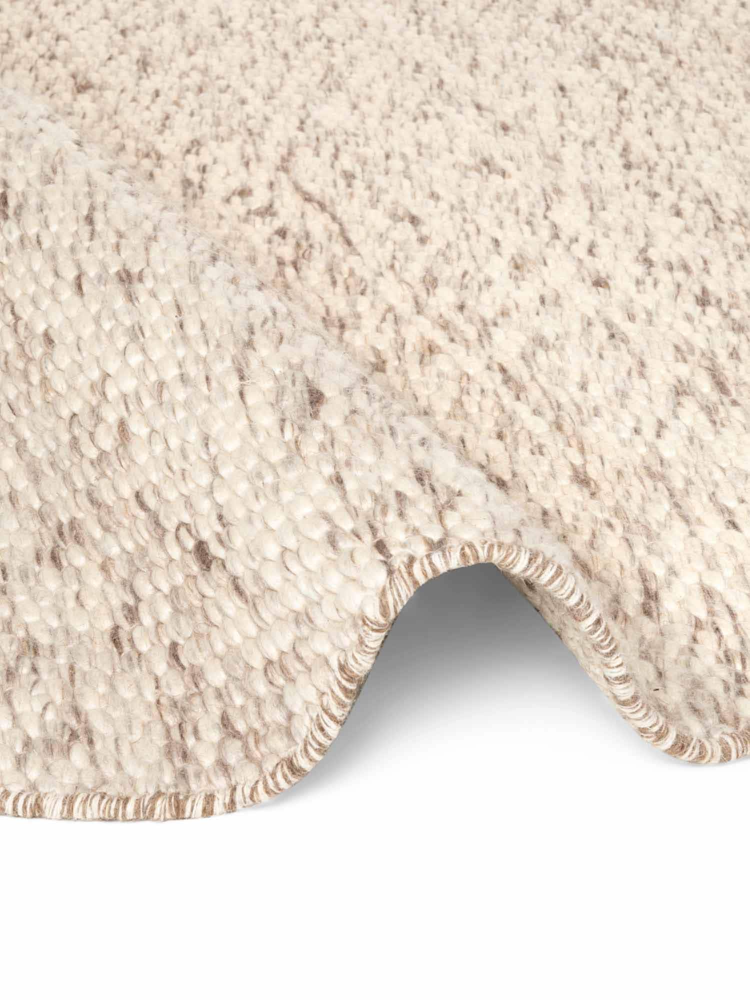 ELLE DECORATION Wollteppich »Beans« rund 10 mm Höhe Handweb Teppich Wolle, Rund, Perlenstruktur, Wohnzimmer, Schlafzimmer