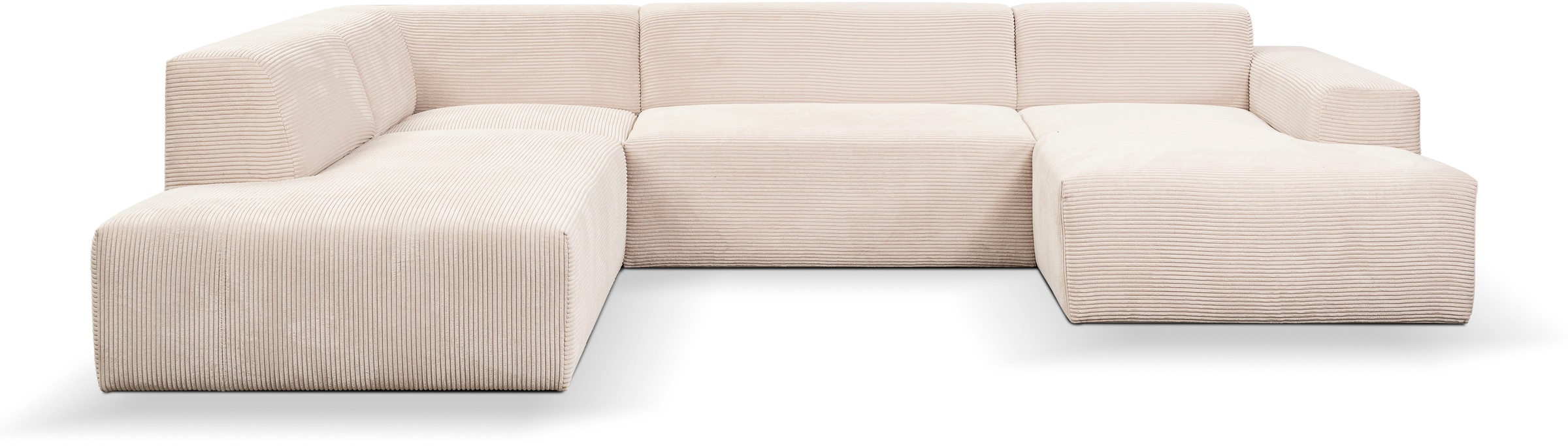 WERK2 Wohnlandschaft »Zeus U-Form«, Curvy Trend Wohnlandschaft mit urbaner Optik auch in weichem Cord