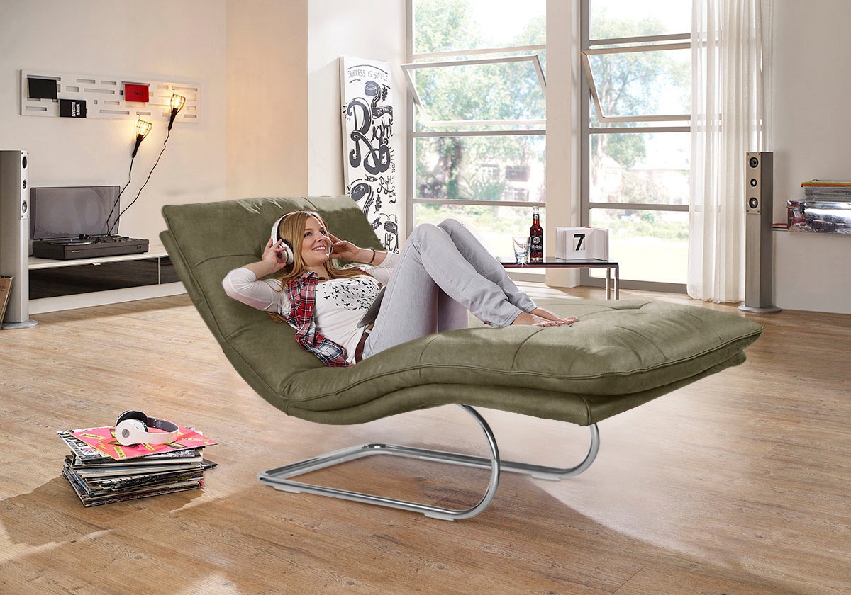 W.SCHILLIG Relaxliege »daily dreams«, in Waffelkissen-Optik, wahlweise mit Motor, Freischwingergestell