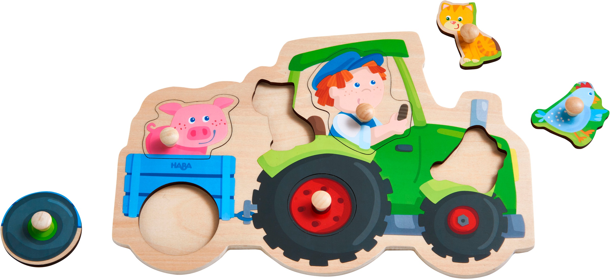 Haba Steckpuzzle »Lustige Traktorfahrt«, (6 tlg.)