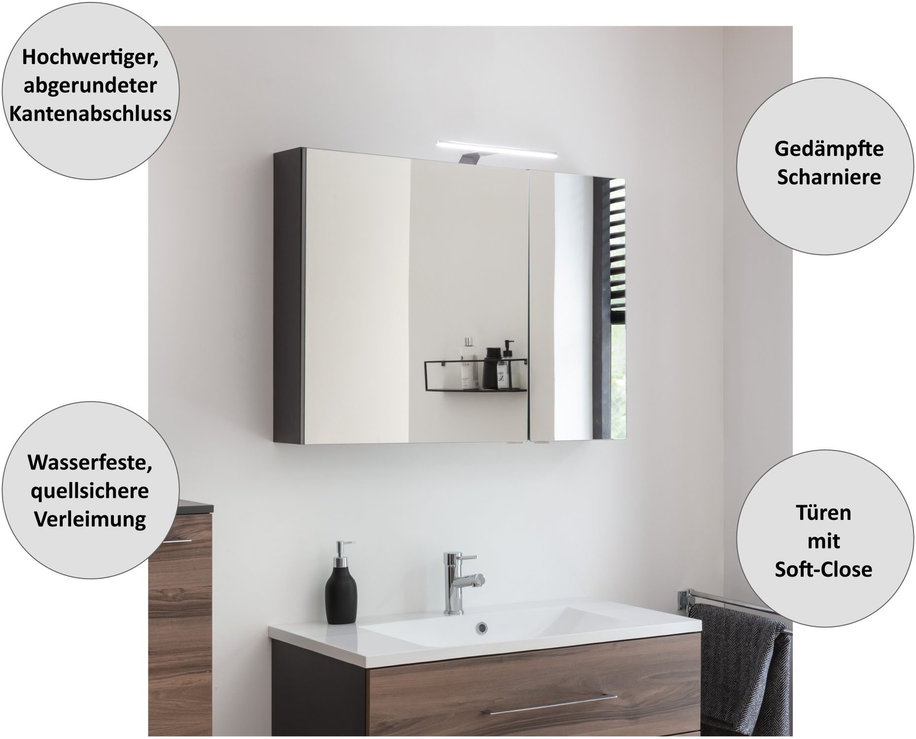 welltime Spiegelschrank »Lacona«