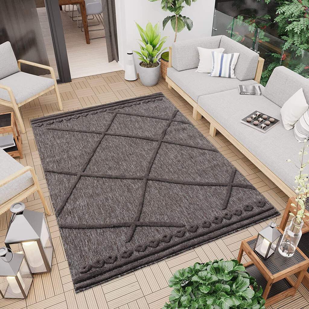 Carpet City Teppich »In-& Outdoorteppich Santorini 58578, 3D-Effekt, Raute- günstig online kaufen