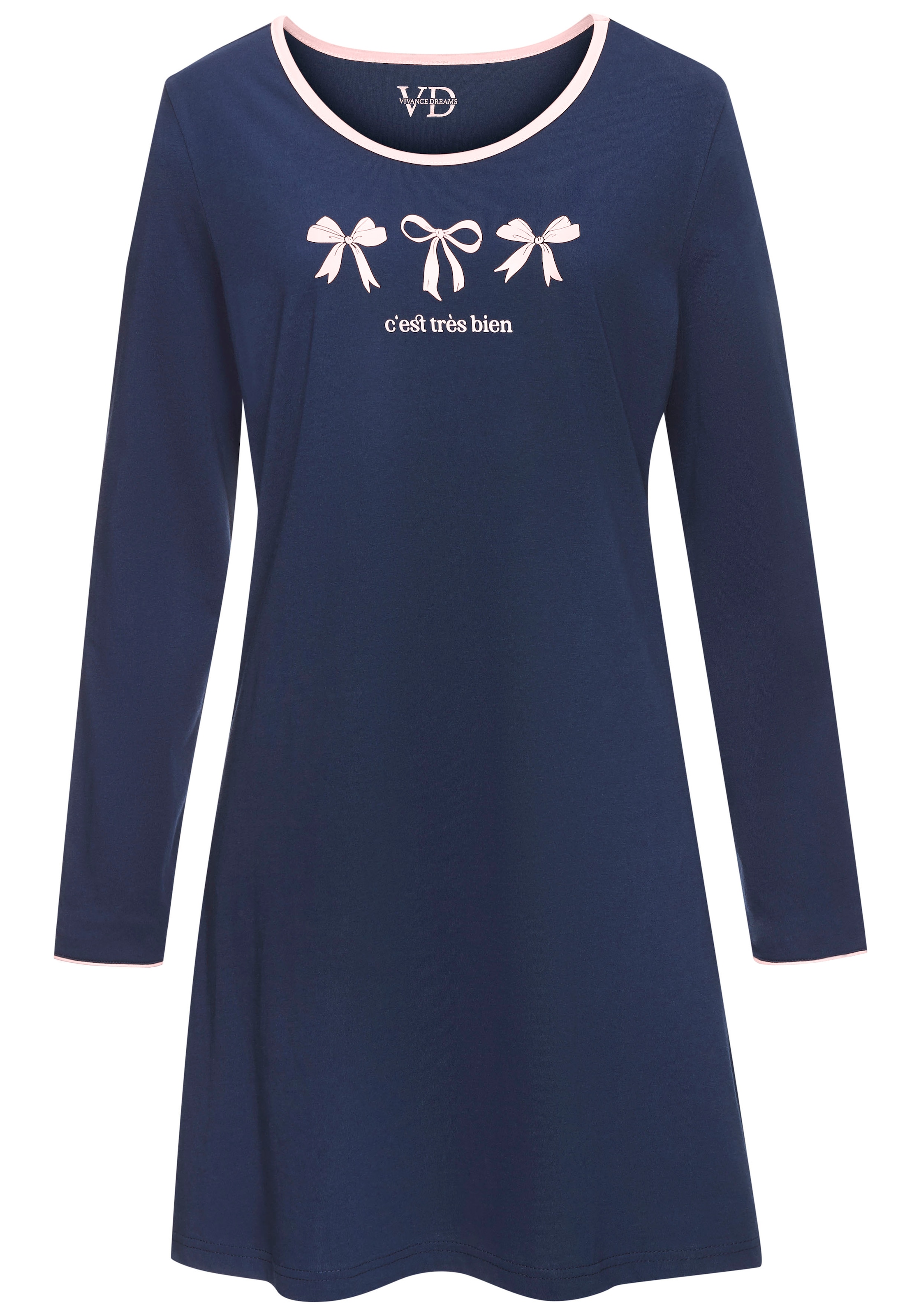 Vivance Dreams Nachthemd Mit süßem Schleifenmuster